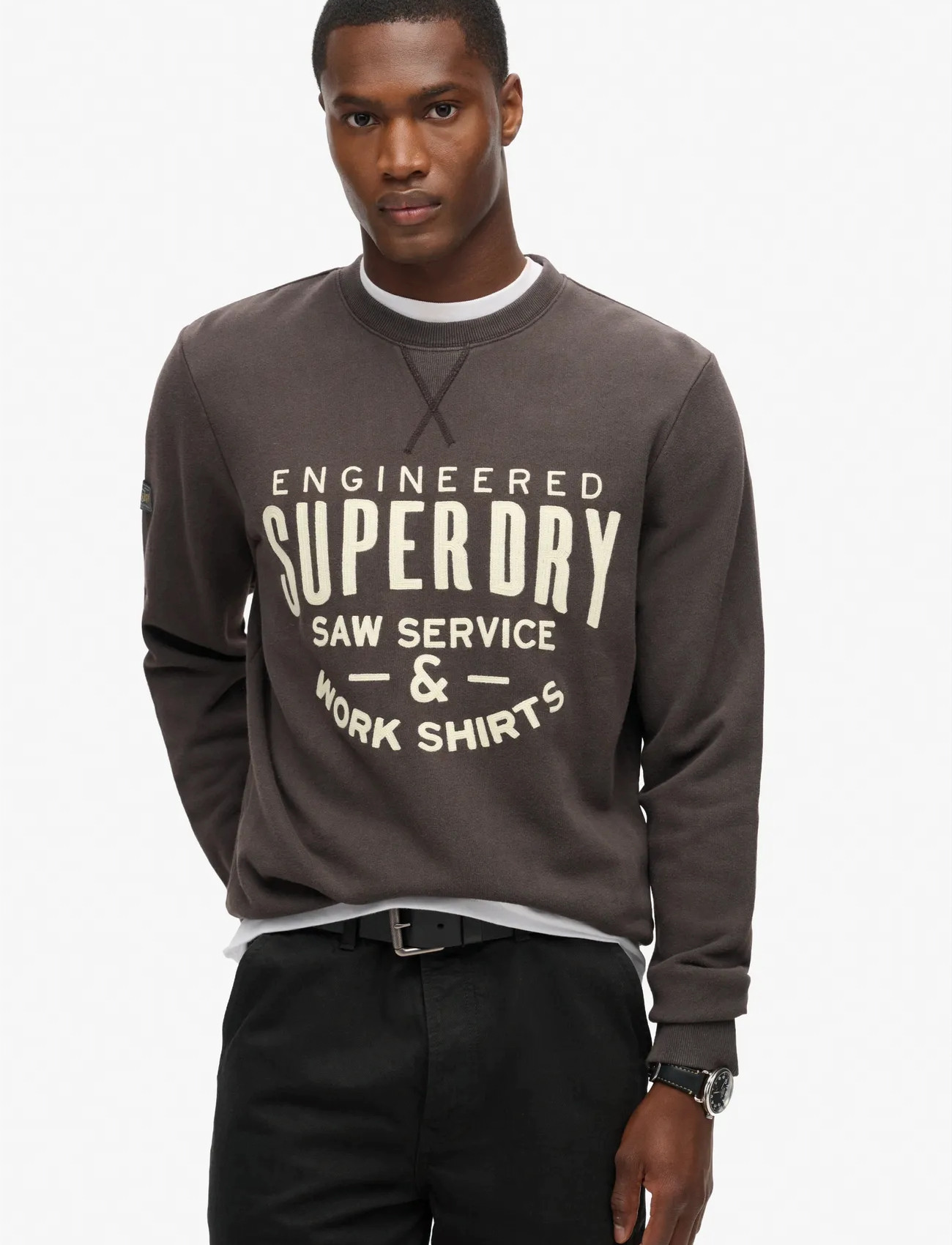 Superdry Workwear Applique Sweatshirt, XL, Grey, Sweatshirts & Hættetrøjer > Sweatshirts, Herre