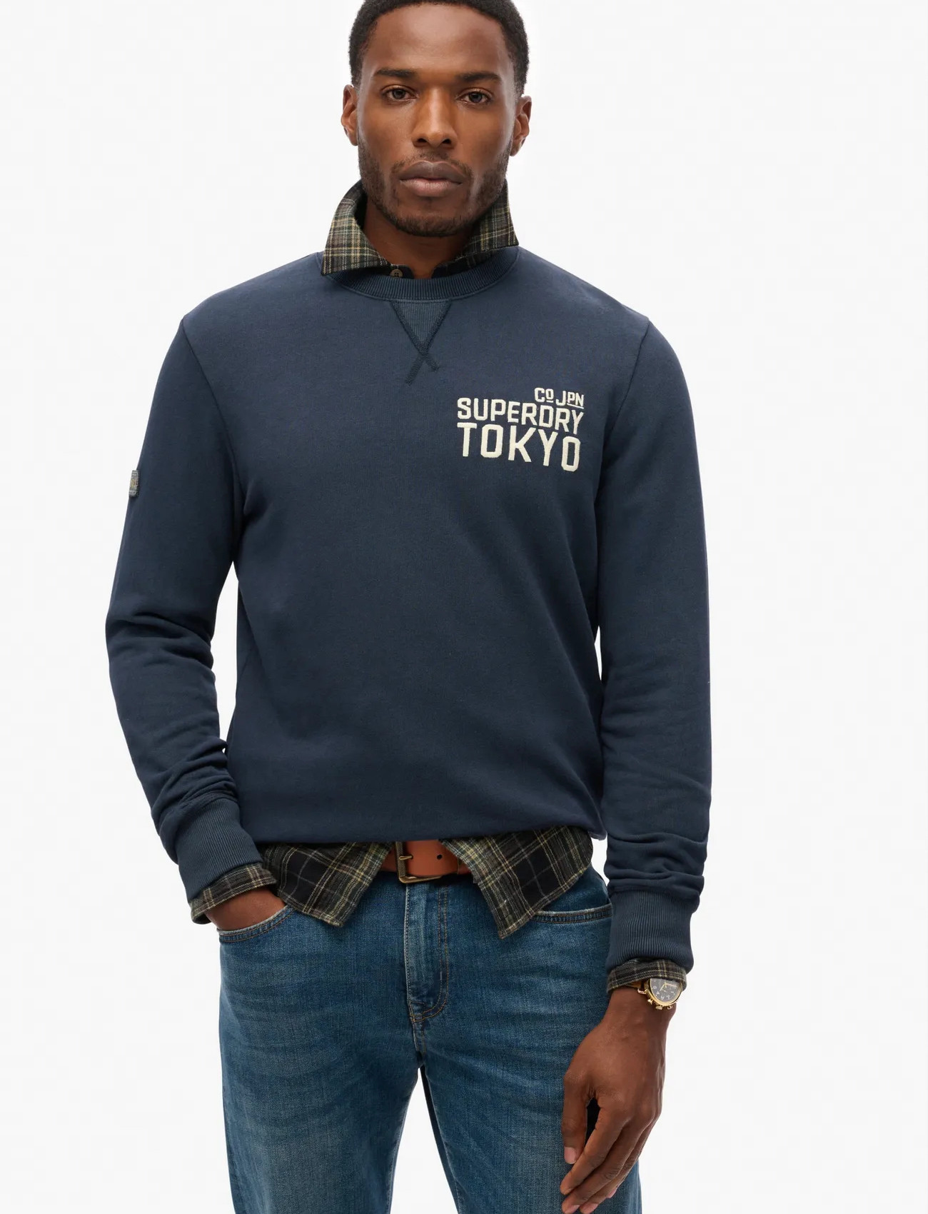 Superdry Workwear Applique Sweatshirt, S, Navy, Sweatshirts & Hættetrøjer > Sweatshirts, Herre