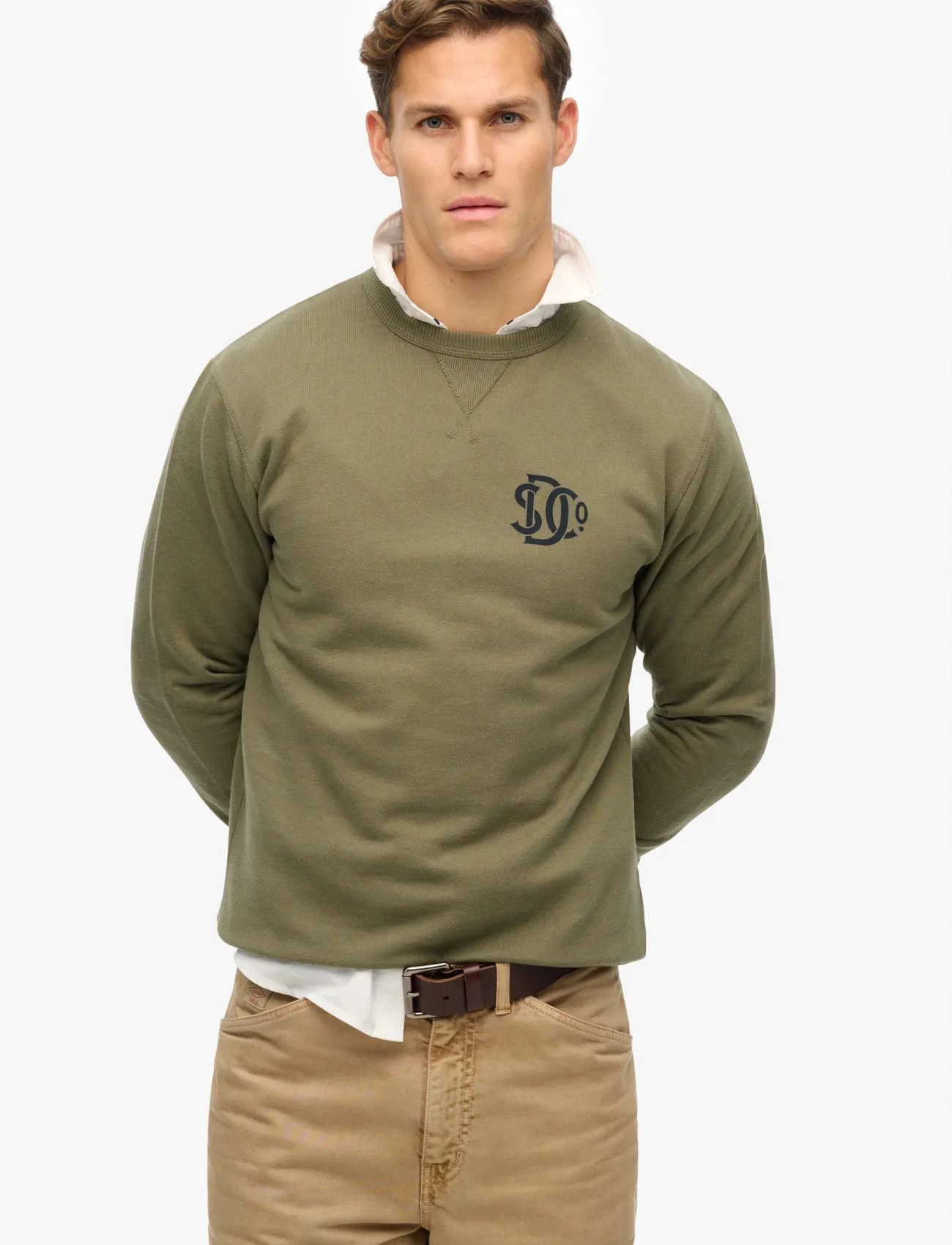 Superdry Merchant Sweatshirt, M, Khaki green, Sweatshirts & Hættetrøjer > Sweatshirts, Herre