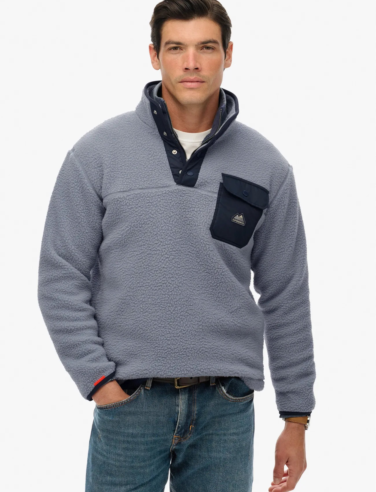Superdry Fuji Fleece Half Zip, 3XL, Grey, Sweatshirts & Hoodies > Fleeces, Herre