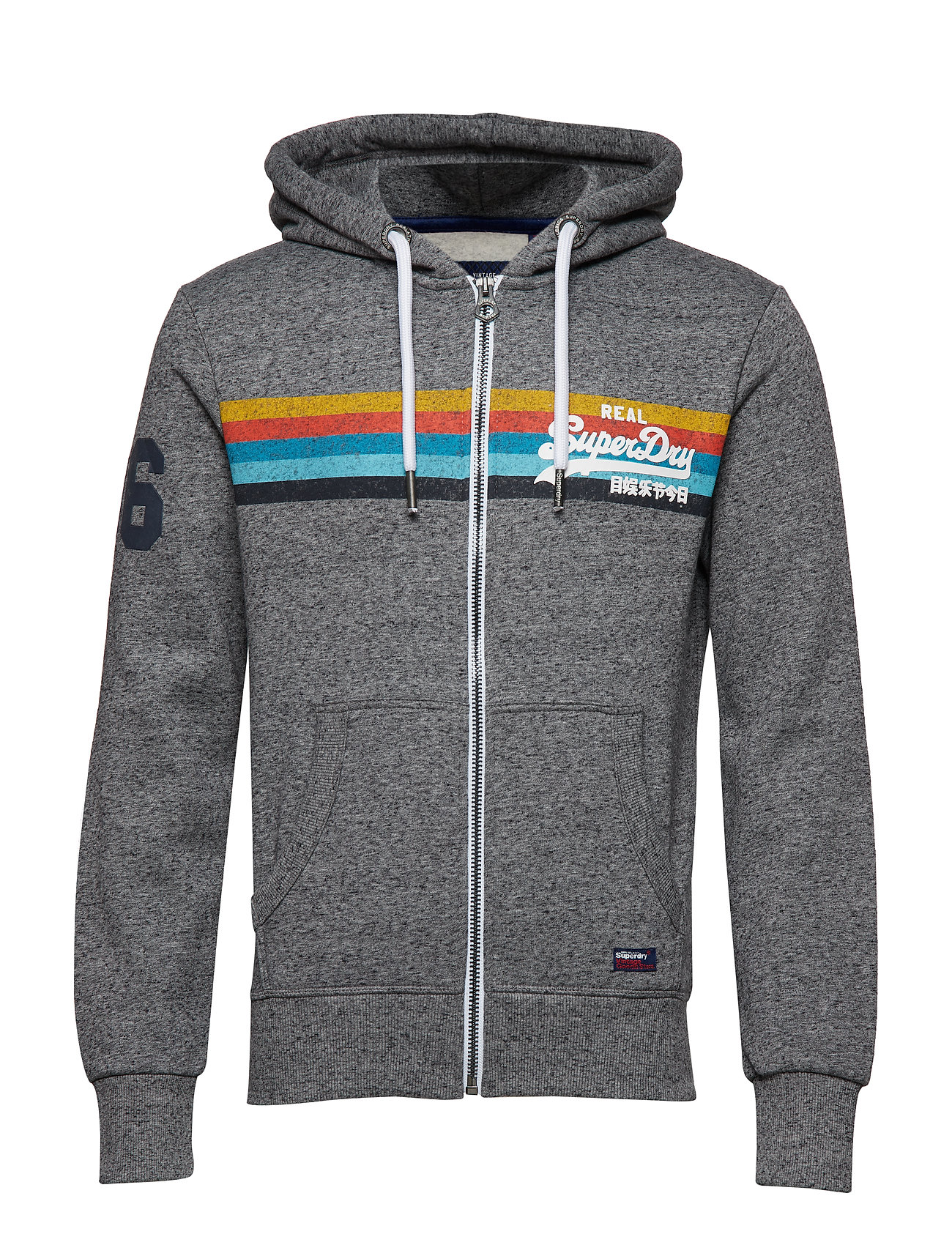 Vintage Logo Cali Ziphood Hoodie Trui Grijs Superdry superdry kopen in de aanbieding
