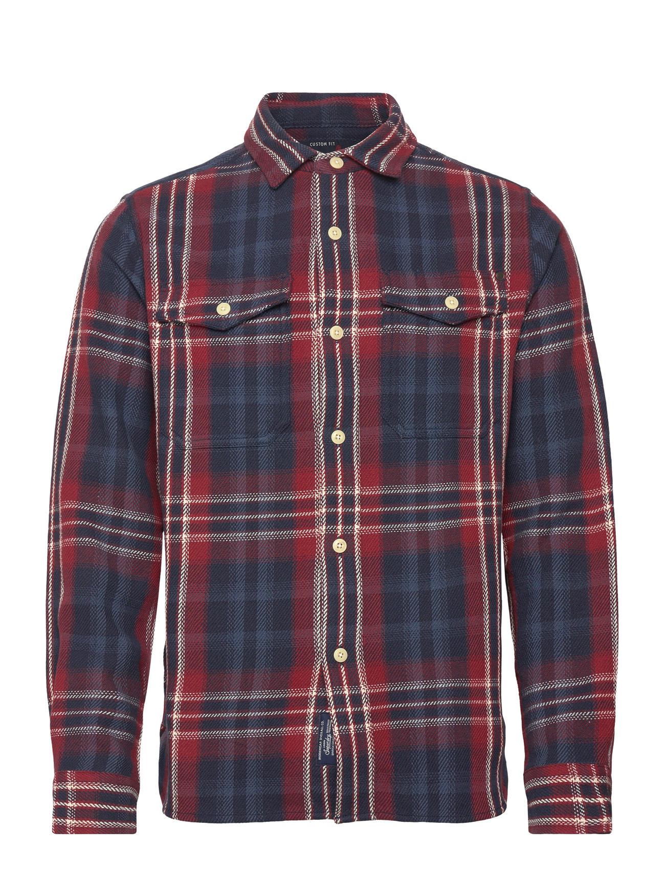 SUPERDRY Merchant Heavy Checked Shirt Rot - M - Herren