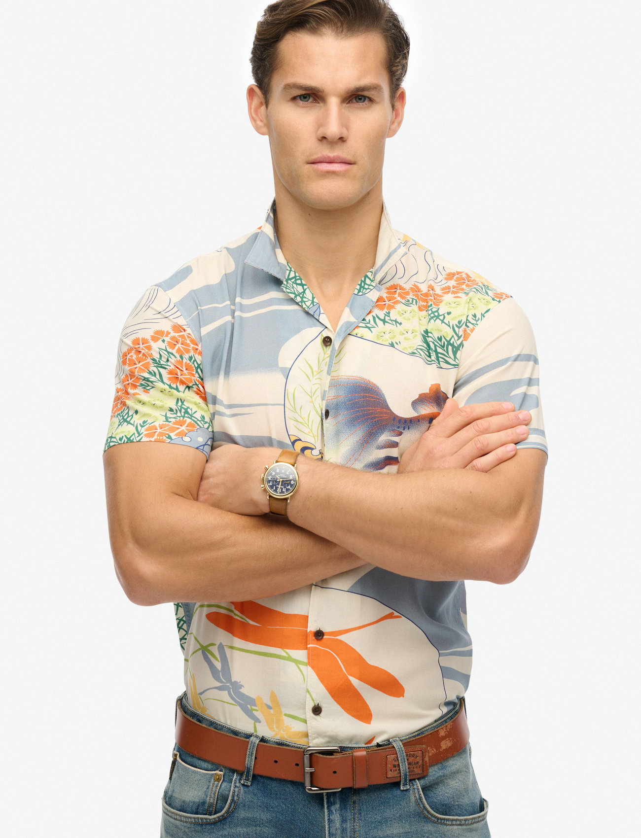 SUPERDRY Merchant Hawaiian Shirt Patterned - L - Herren