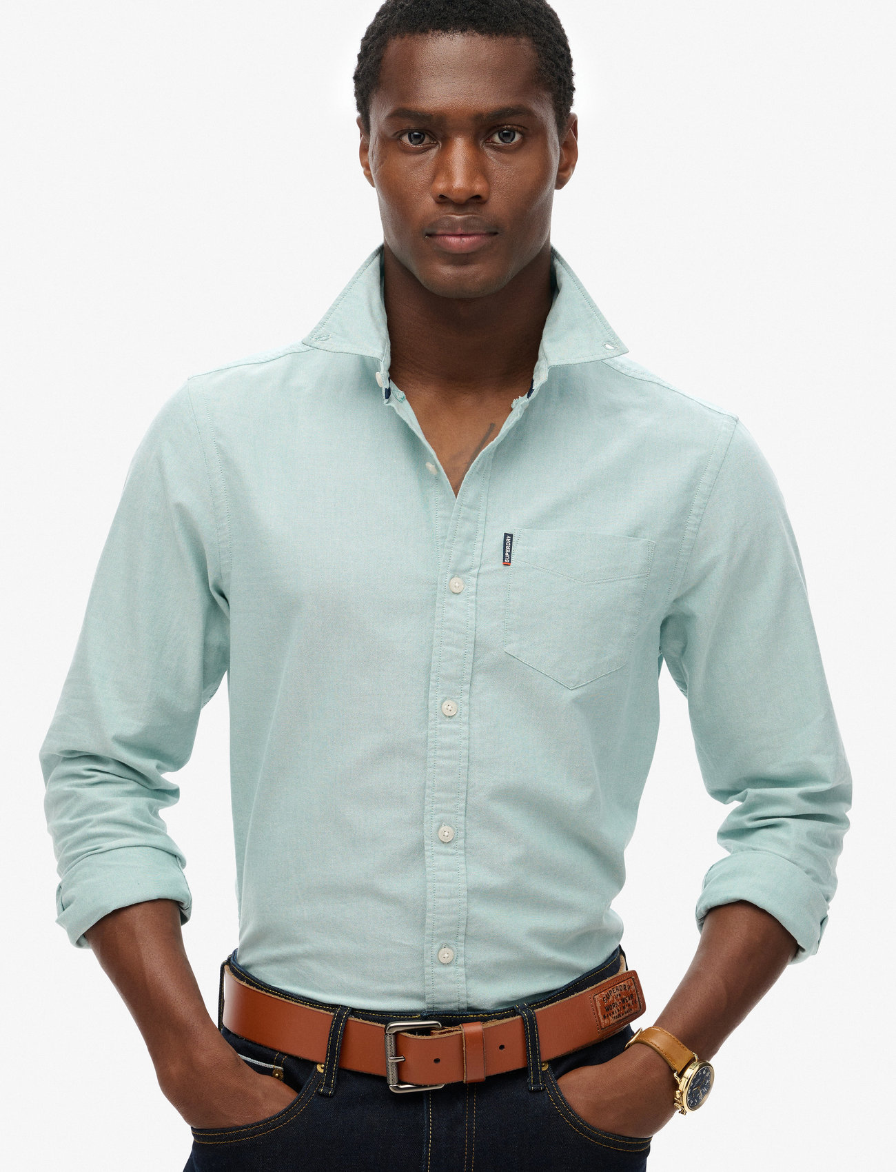 Superdry Essentials Oxford Shirt, 3XL, Green, Shirts > Oxford Shirt, Herre