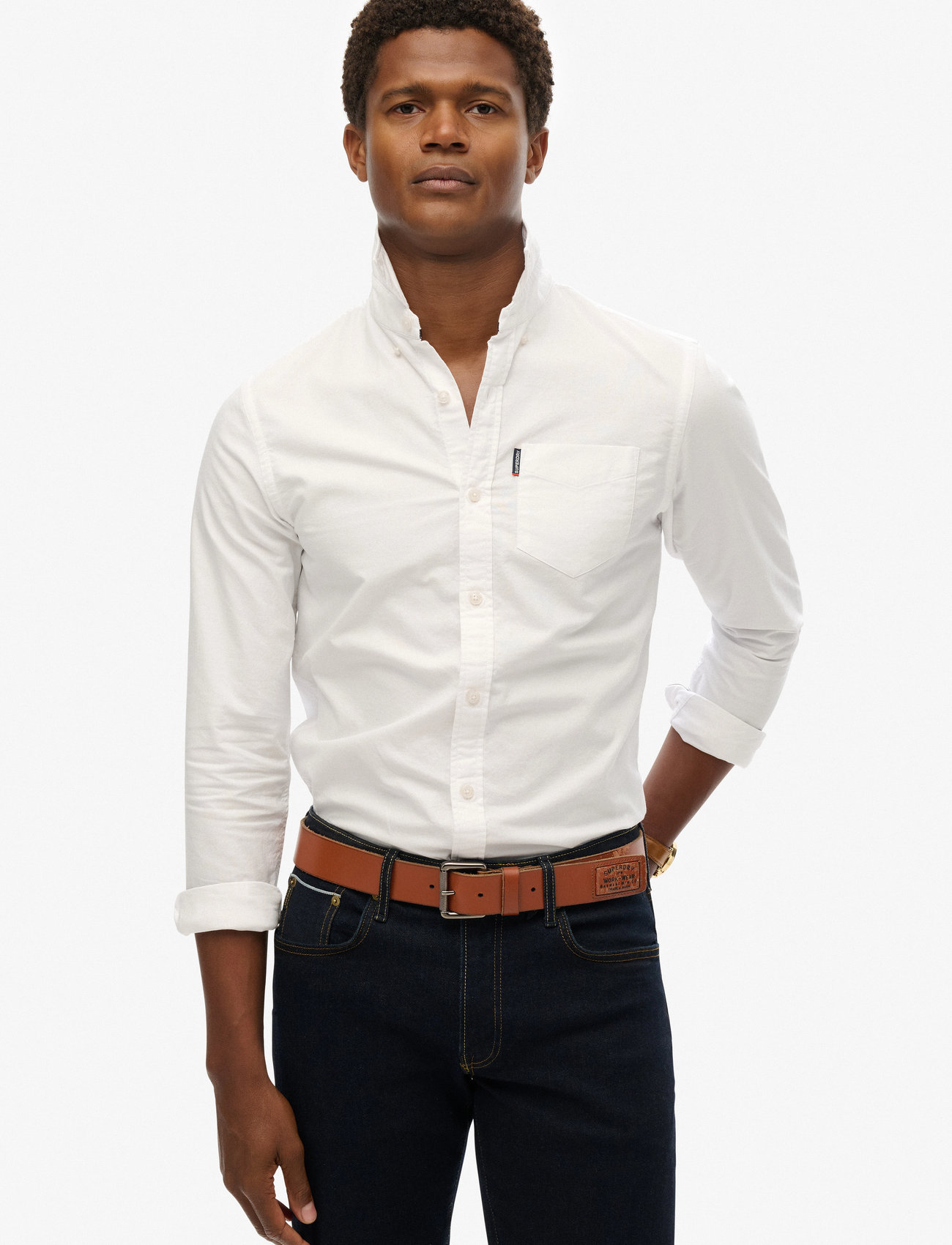 Superdry Essentials Oxford Shirt, 3XL, White, Shirts > Oxford Shirt, Herre