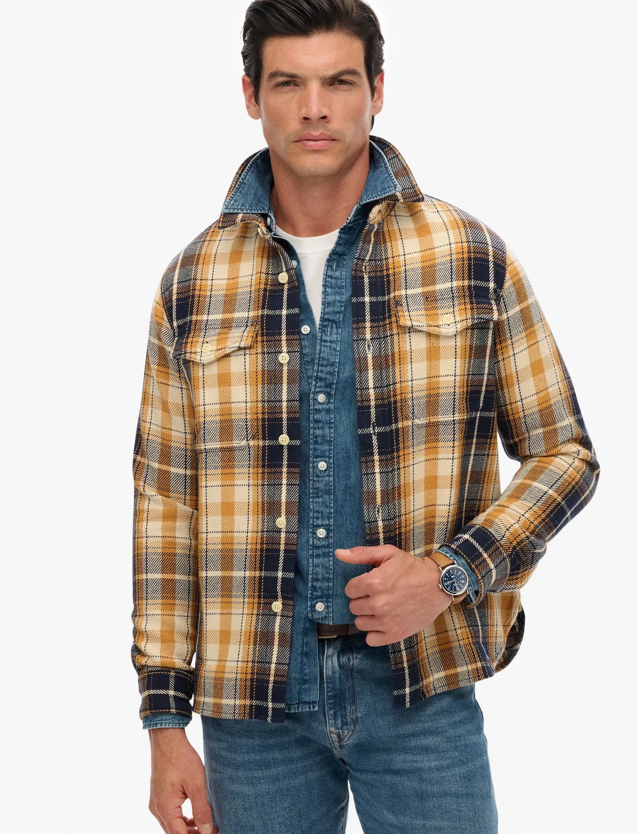 Superdry Merchant Heavy Checked Shirt, M, Multi/patterned, Shirts > Checkered Shirt, Herre