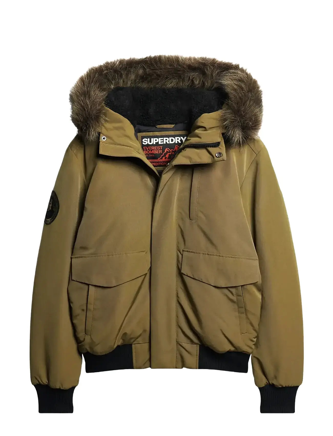 SUPERDRY Everest Hooded Puffer Bomber Khaki - S - Herren