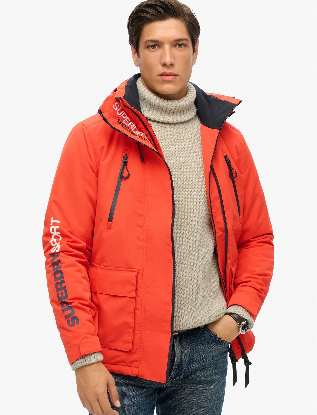 Superdry Hooded Ultimate Windbreaker, XL, Orange, Jakker > Vatterede Jakker, Herre