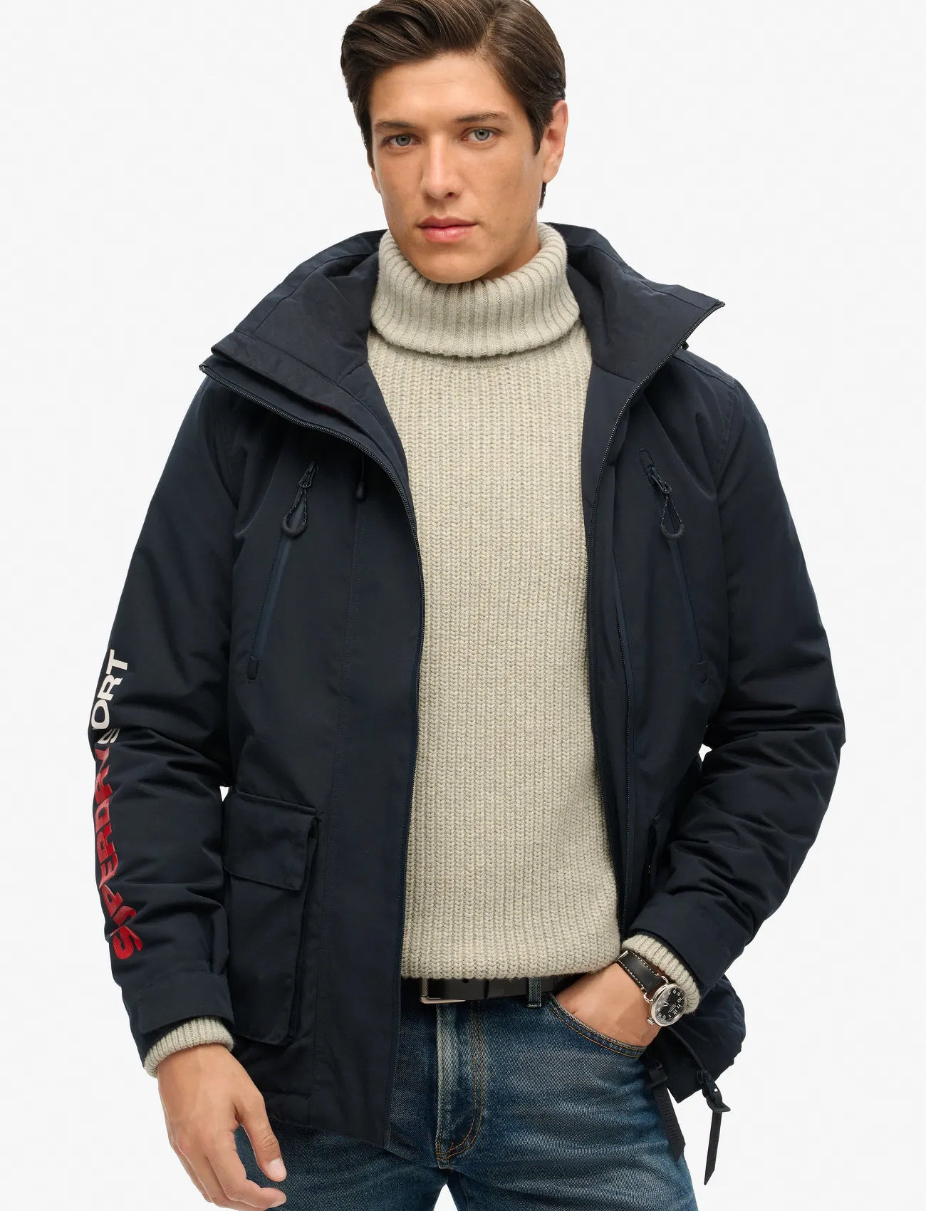 Superdry Hooded Ultimate Windbreaker, S, Navy, Jakker > Vatterede Jakker, Herre