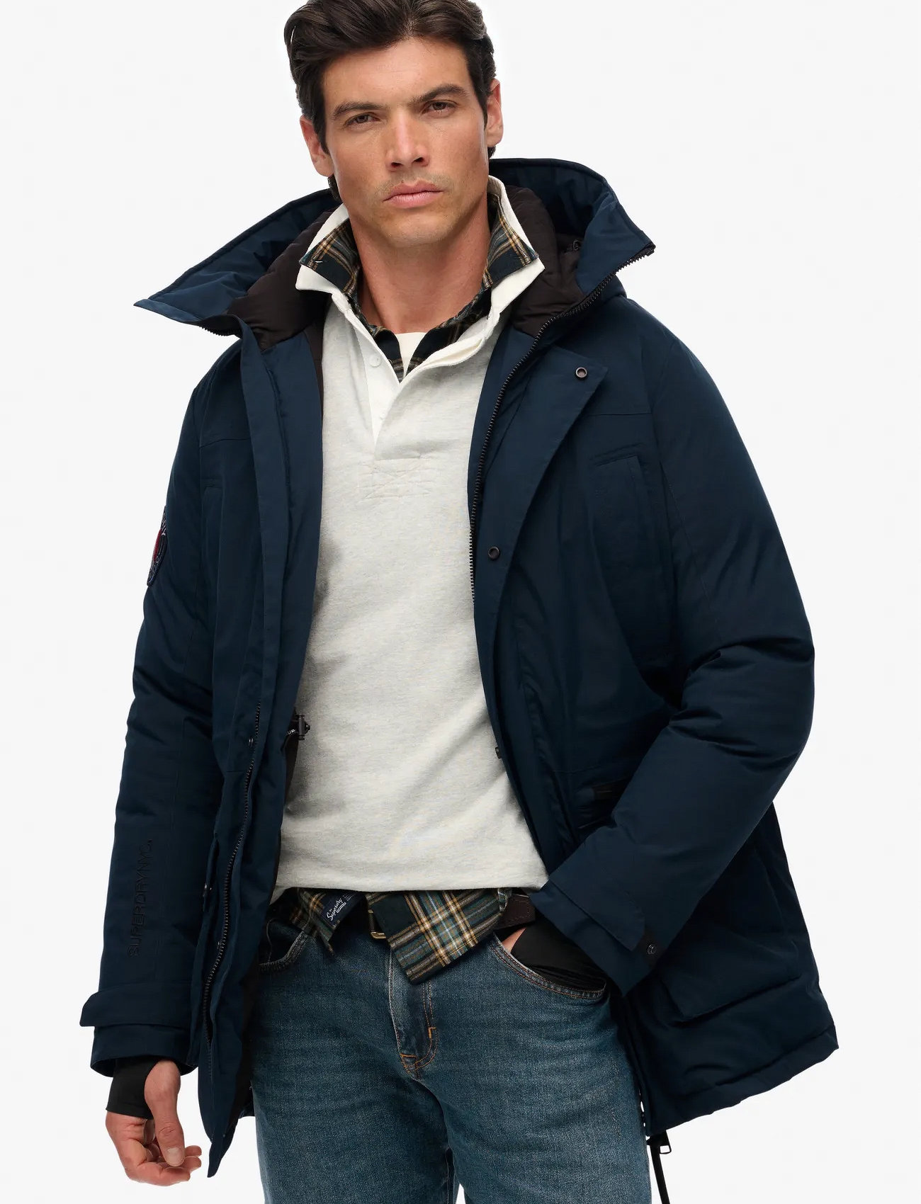 Superdry City Padded Parka Jacket, XL, Navy, Jakker > Parkaer, Herre