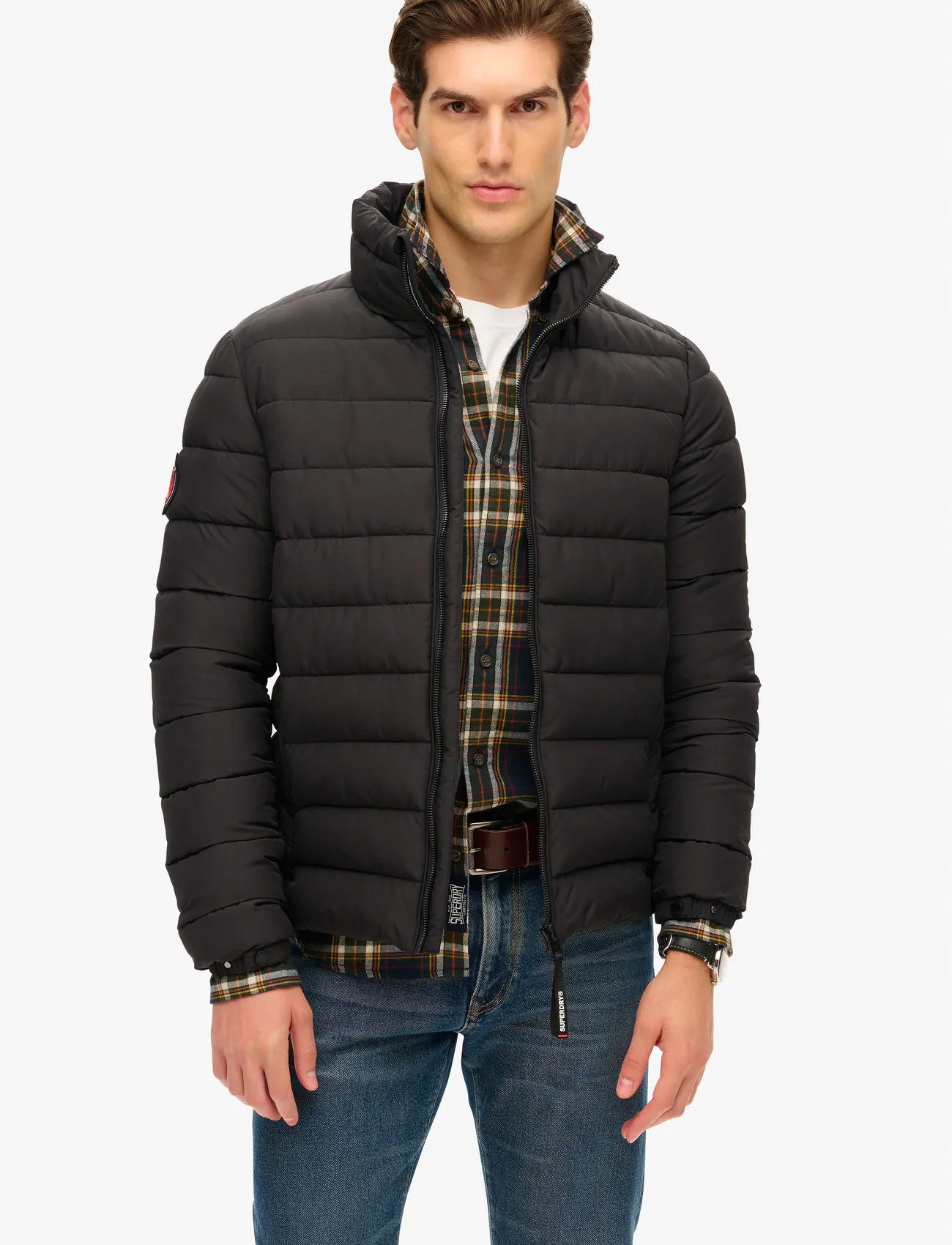 Superdry Fuji Emb Padded Jacket, XXL, Black, Jakker > Vatterede Jakker, Herre