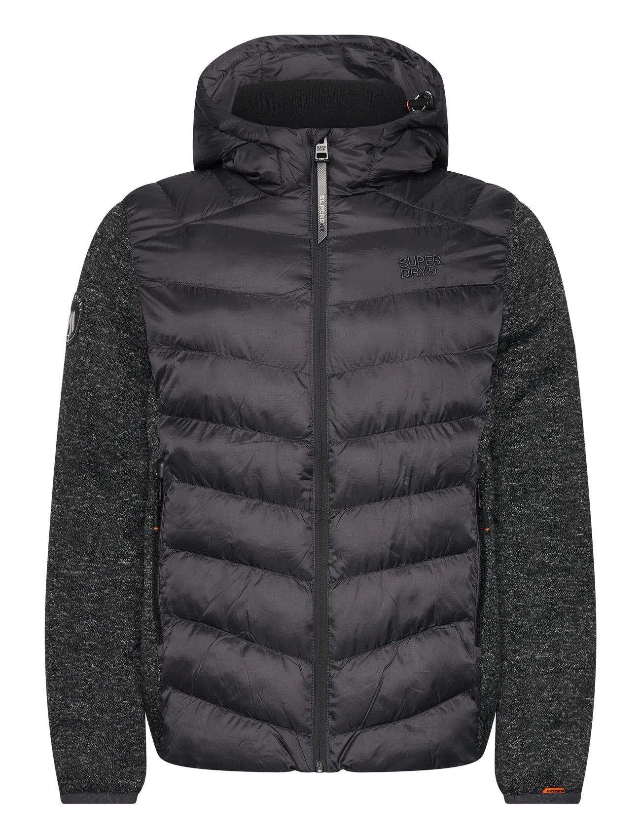 SUPERDRY Hooded Knit Storm Hybrid Jkt Grau - L - Herren
