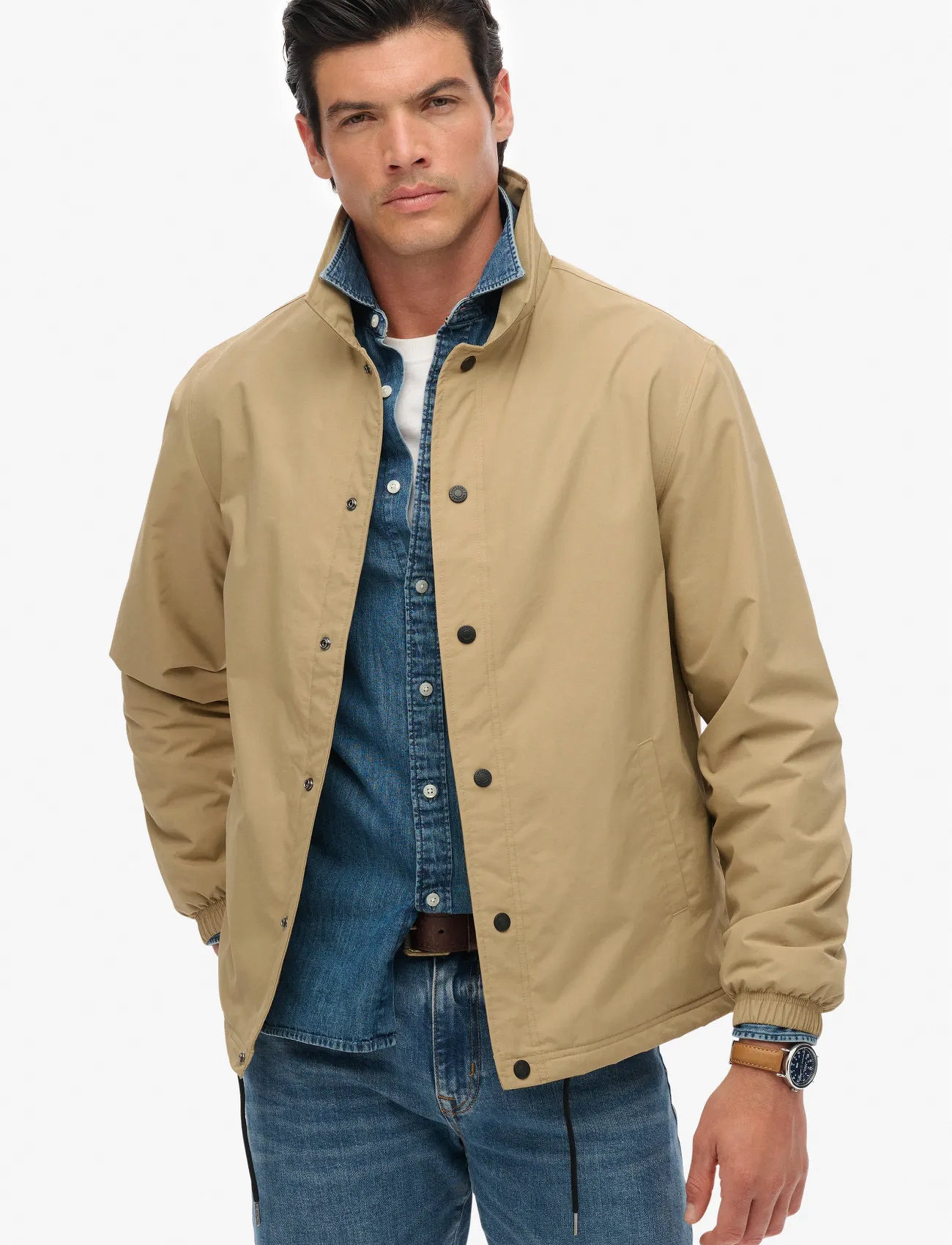 Superdry Nylon Coach Jacket, XXL, Beige, Jakker > Lette Jakker, Herre