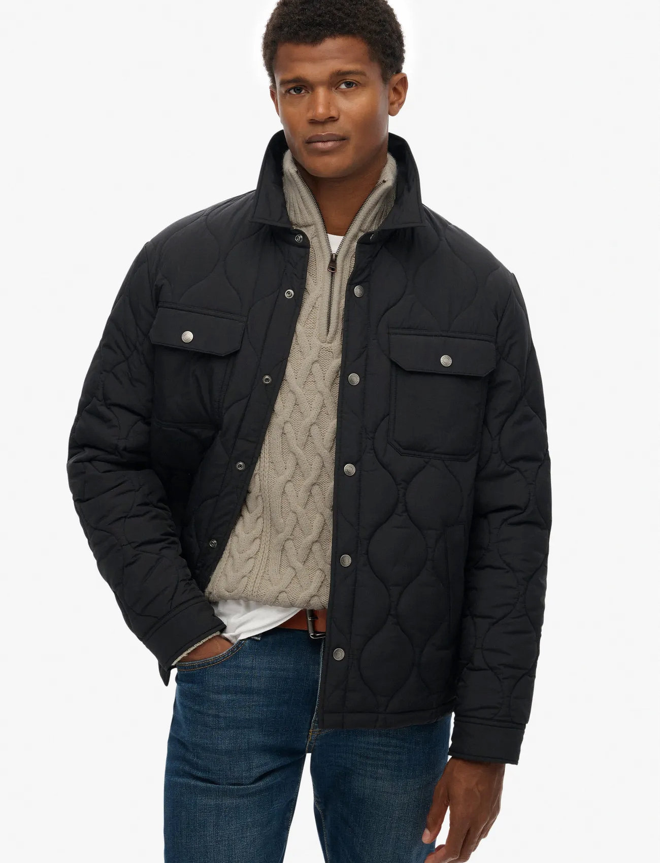 Superdry Surplus Liner Overshirt, S, Black, Jakker > Lette Jakker, Herre