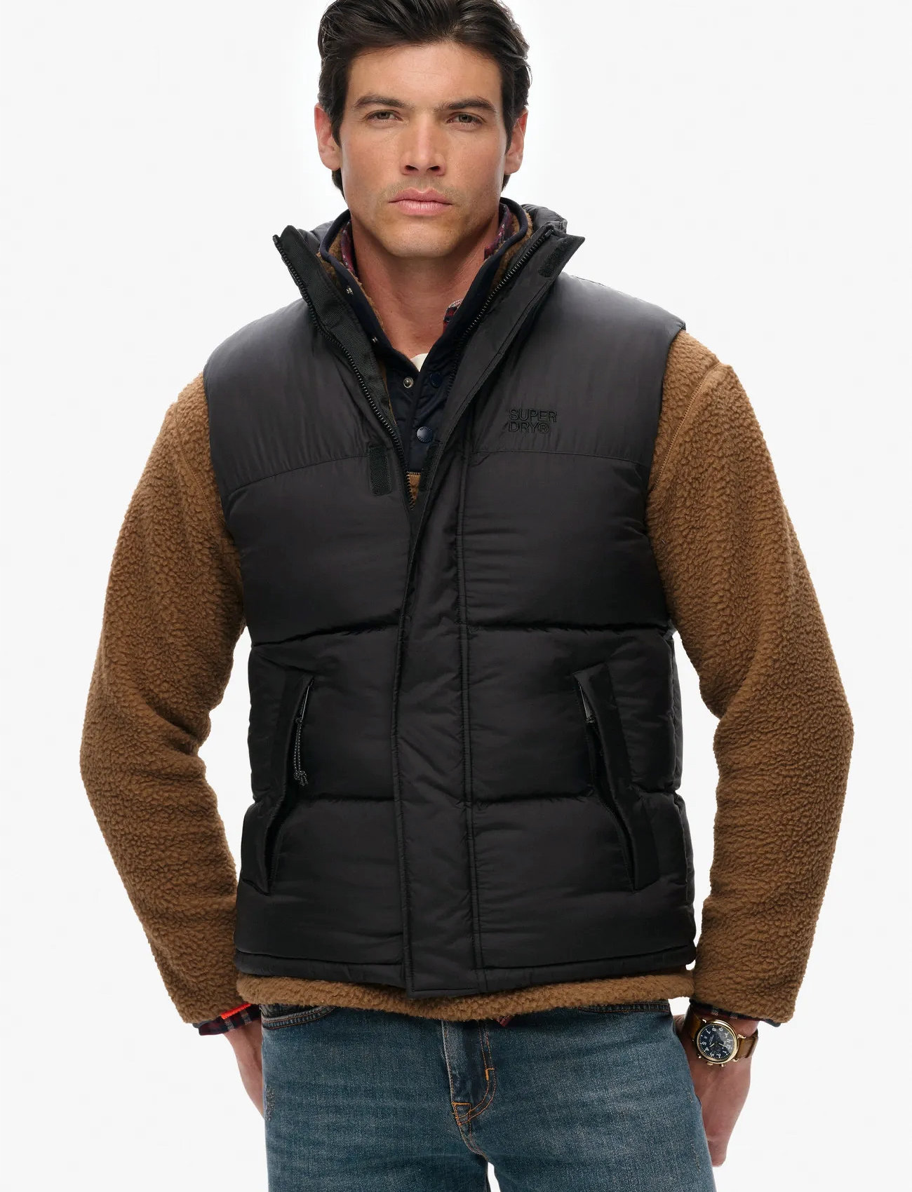 Superdry Tech Padded Gilet, XL, Black, Overtøj > Veste, Herre
