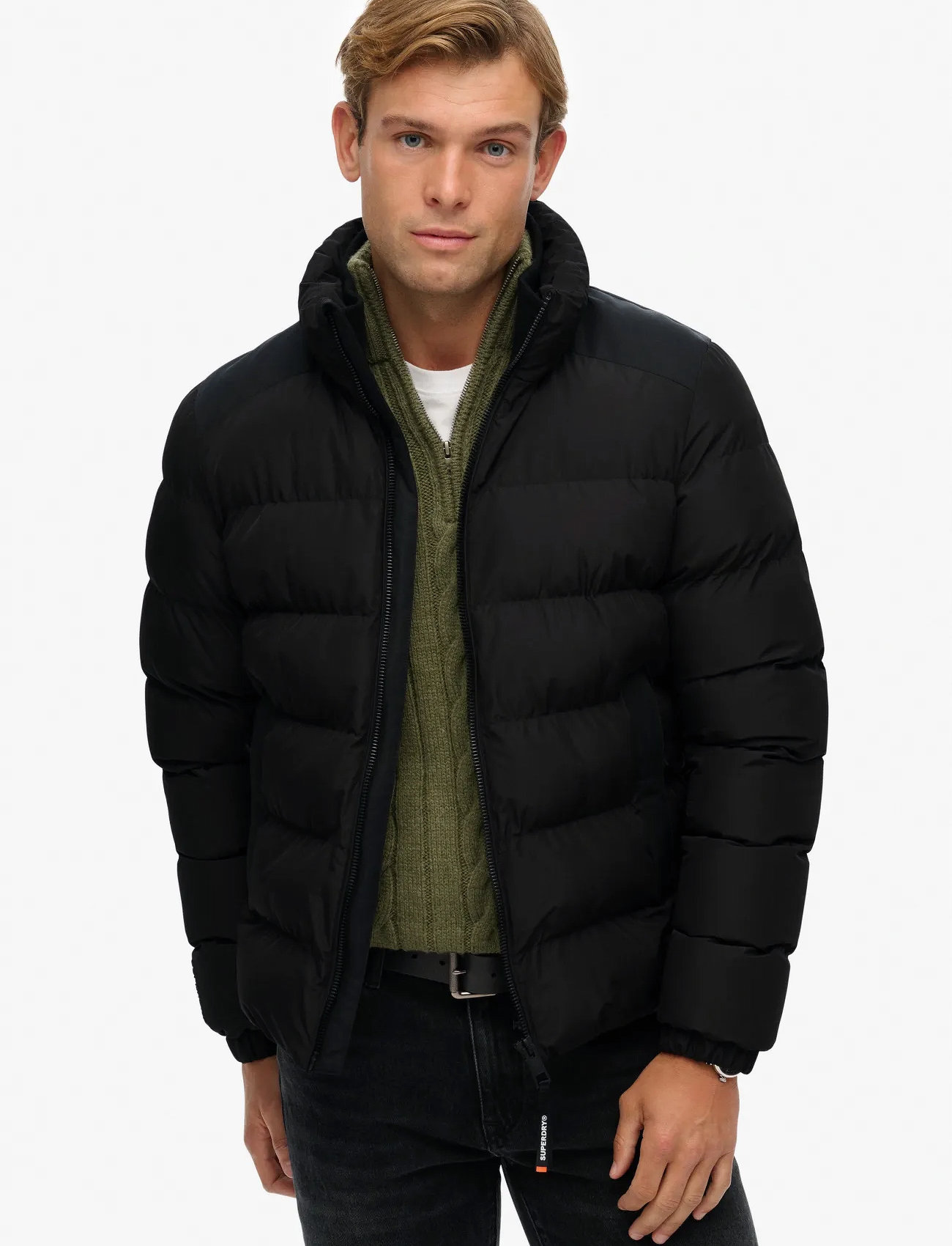 Superdry Sports Puffer Jacket, S, Black, Jakker > Vatterede Jakker, Herre
