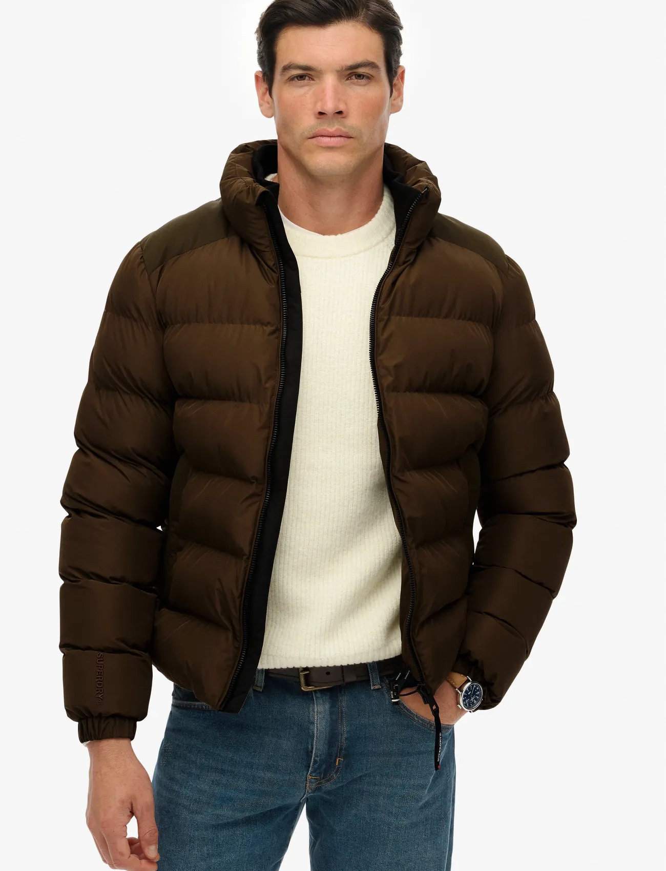 Superdry Sports Puffer Jacket, 3XL, Brown, Jakker > Vatterede Jakker, Herre