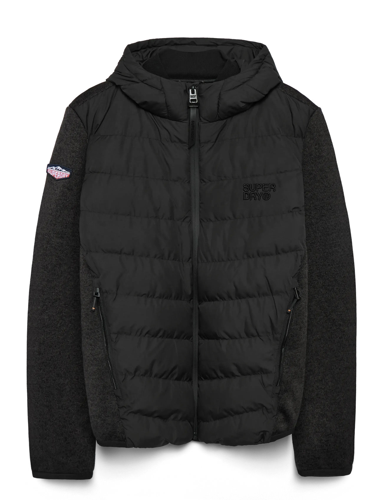 SUPERDRY Hooded Storm Knit Hybrid Jkt Schwarz - L - Herren