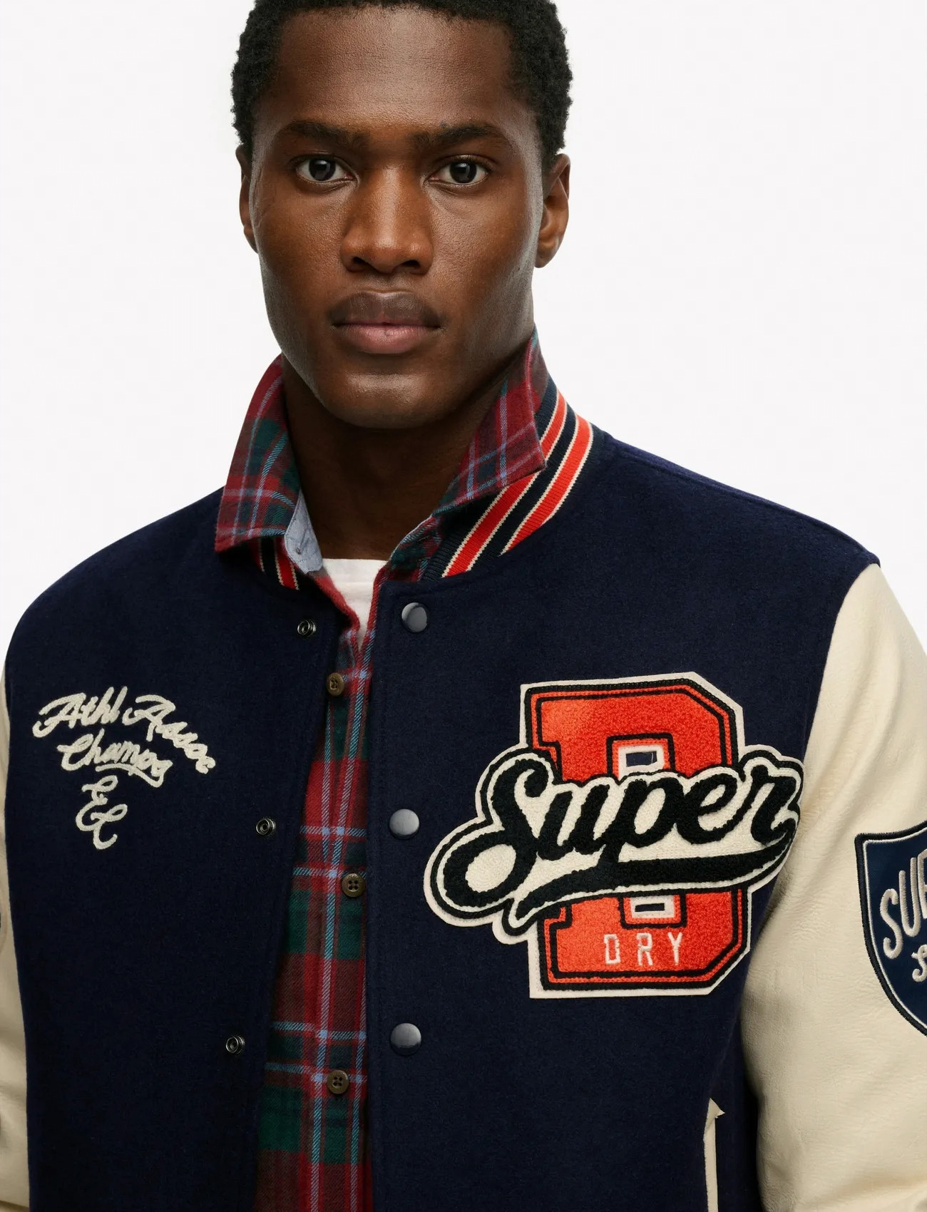 Superdry College Patched Varsity Jkt, 3XL, Navy, Jakker > Varsity-Jakker, Herre