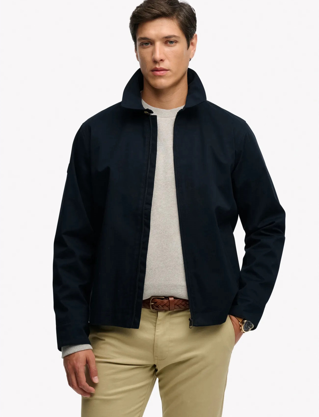 Superdry Collared Harrington, XXL, Navy, Jakker > Lette Jakker, Herre