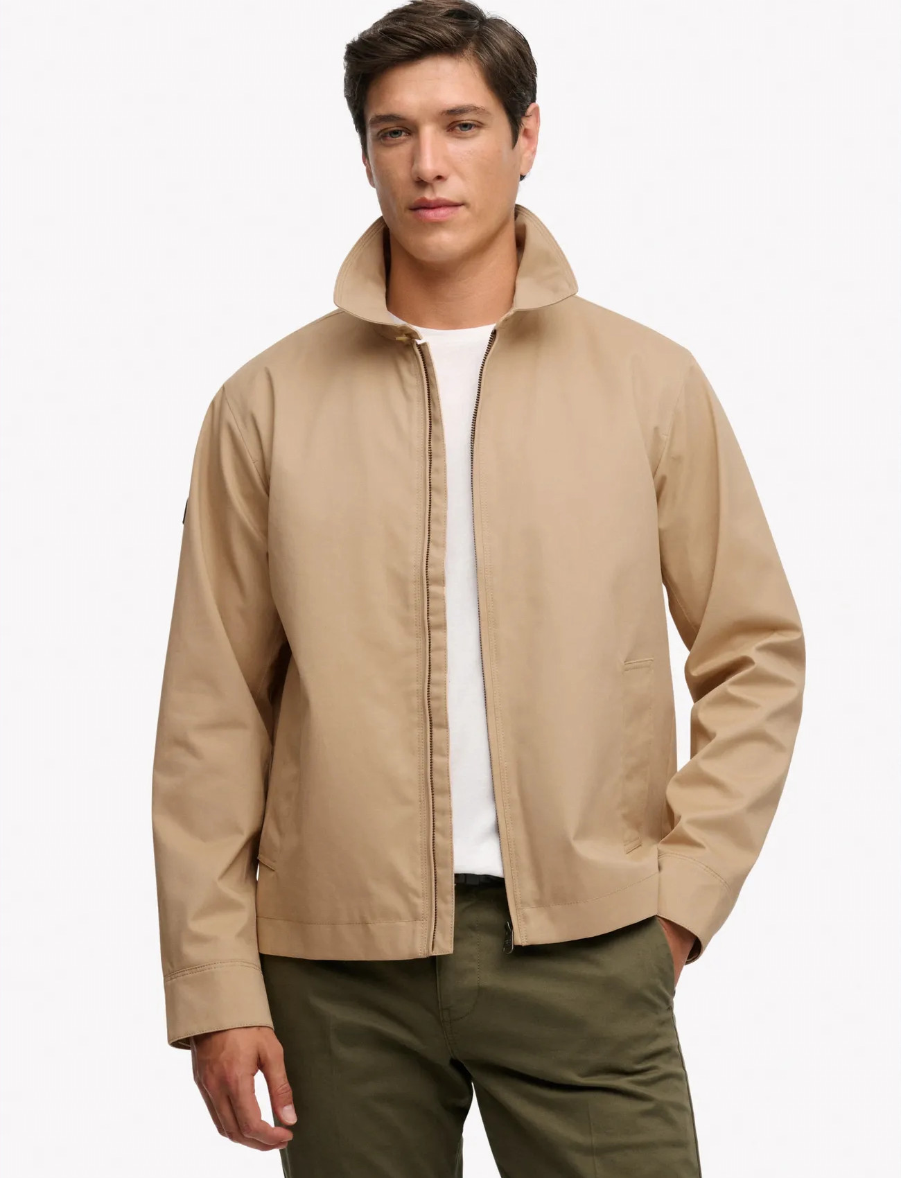 Superdry Collared Harrington, M, Beige, Jakker > Lette Jakker, Herre