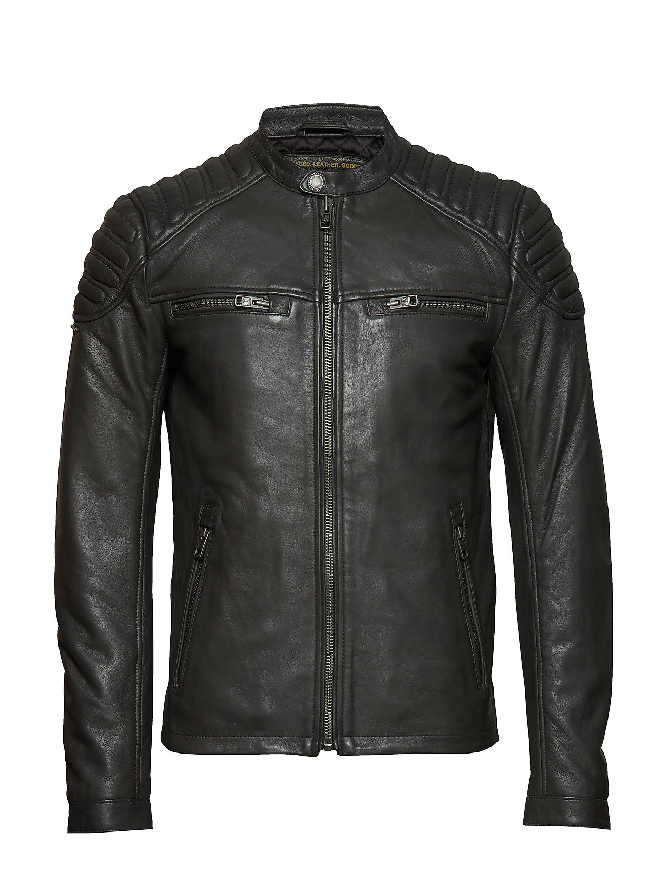 New Hero Leather Jacket Leren Jack Jas Zwart Superdry superdry kopen in de aanbieding