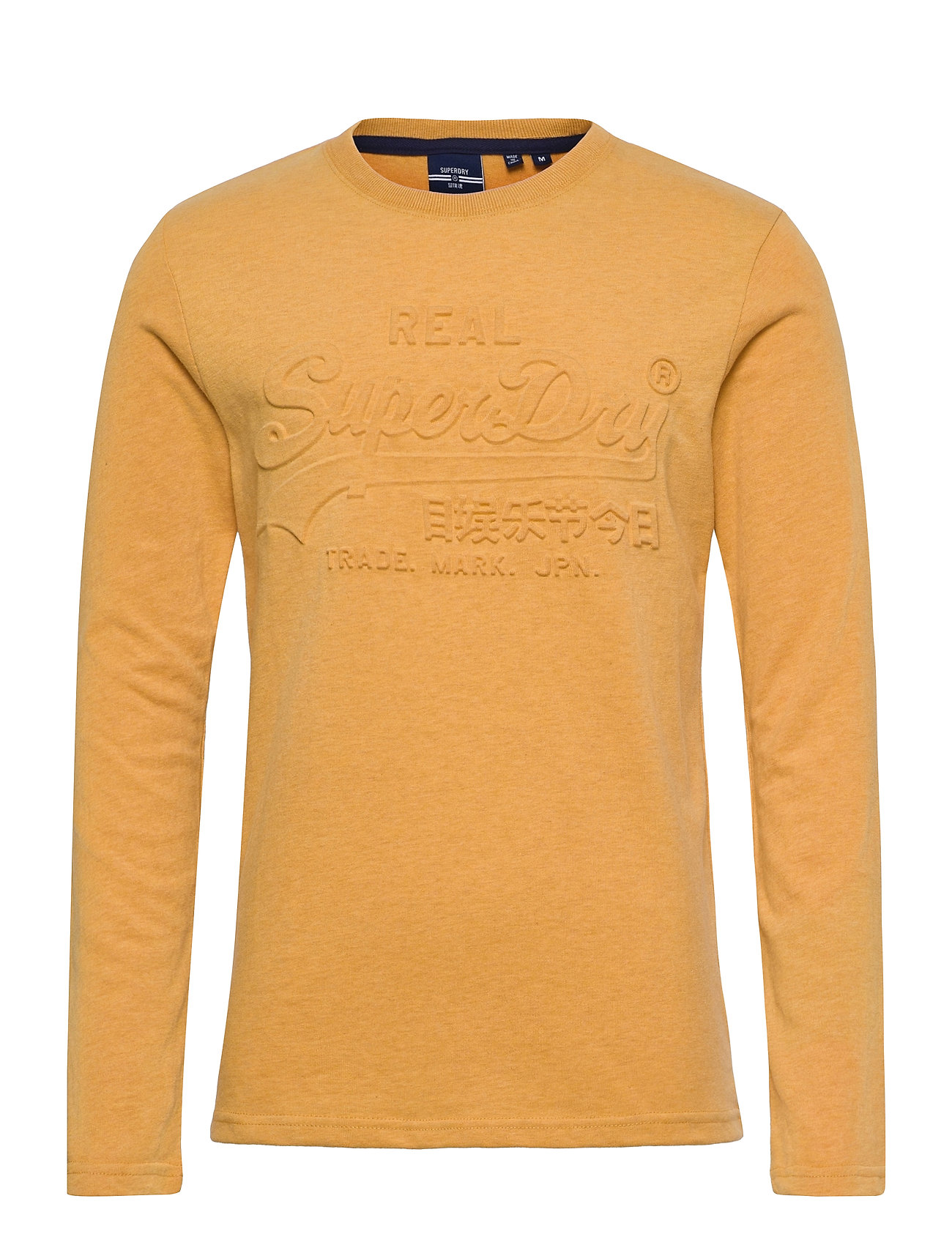 Vl Emboss Ls Top T-shirts Long-sleeved Keltainen Superdry