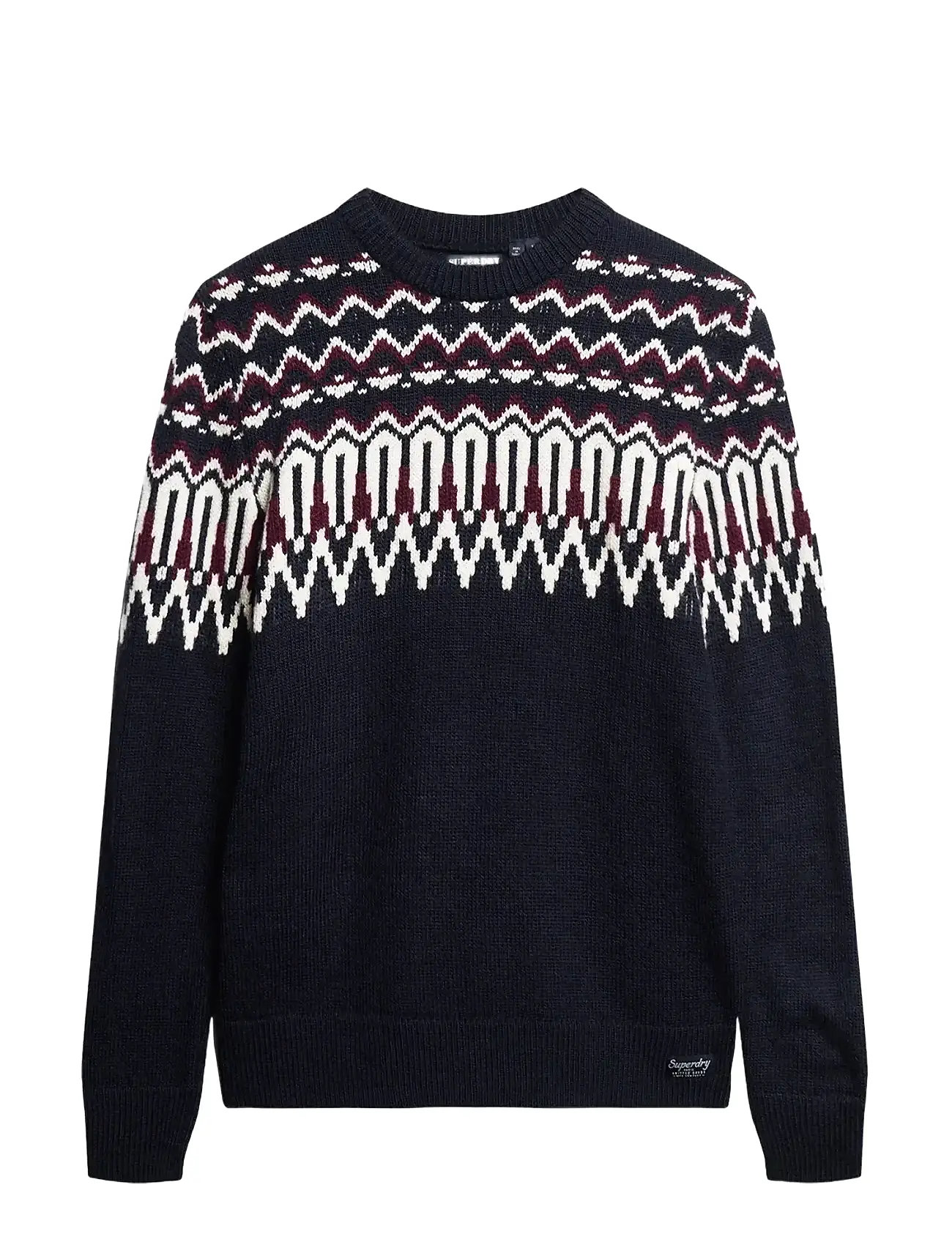 SUPERDRY Fairisle Knit Crew Jumper Navy - S - Herren