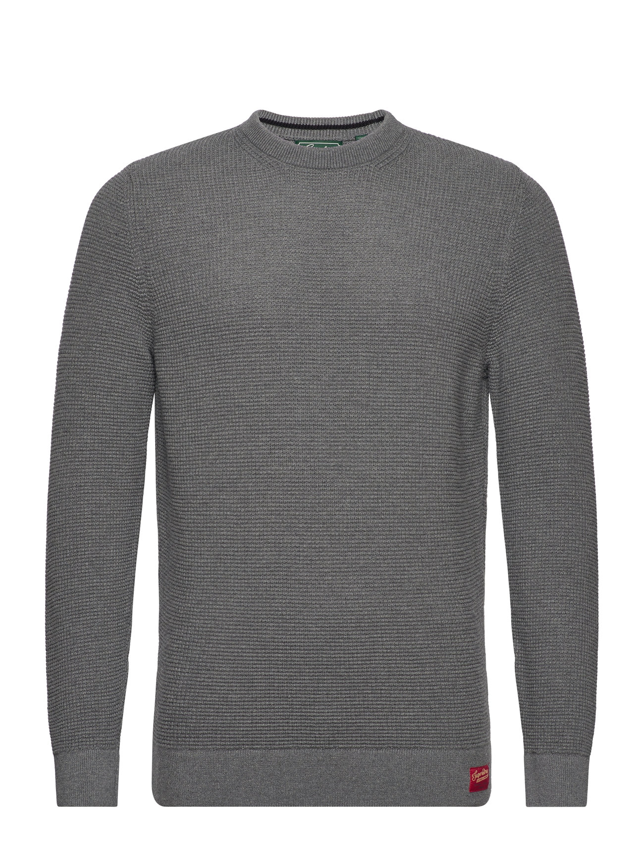 Textured Crew Knit Jumper Grey Superdry