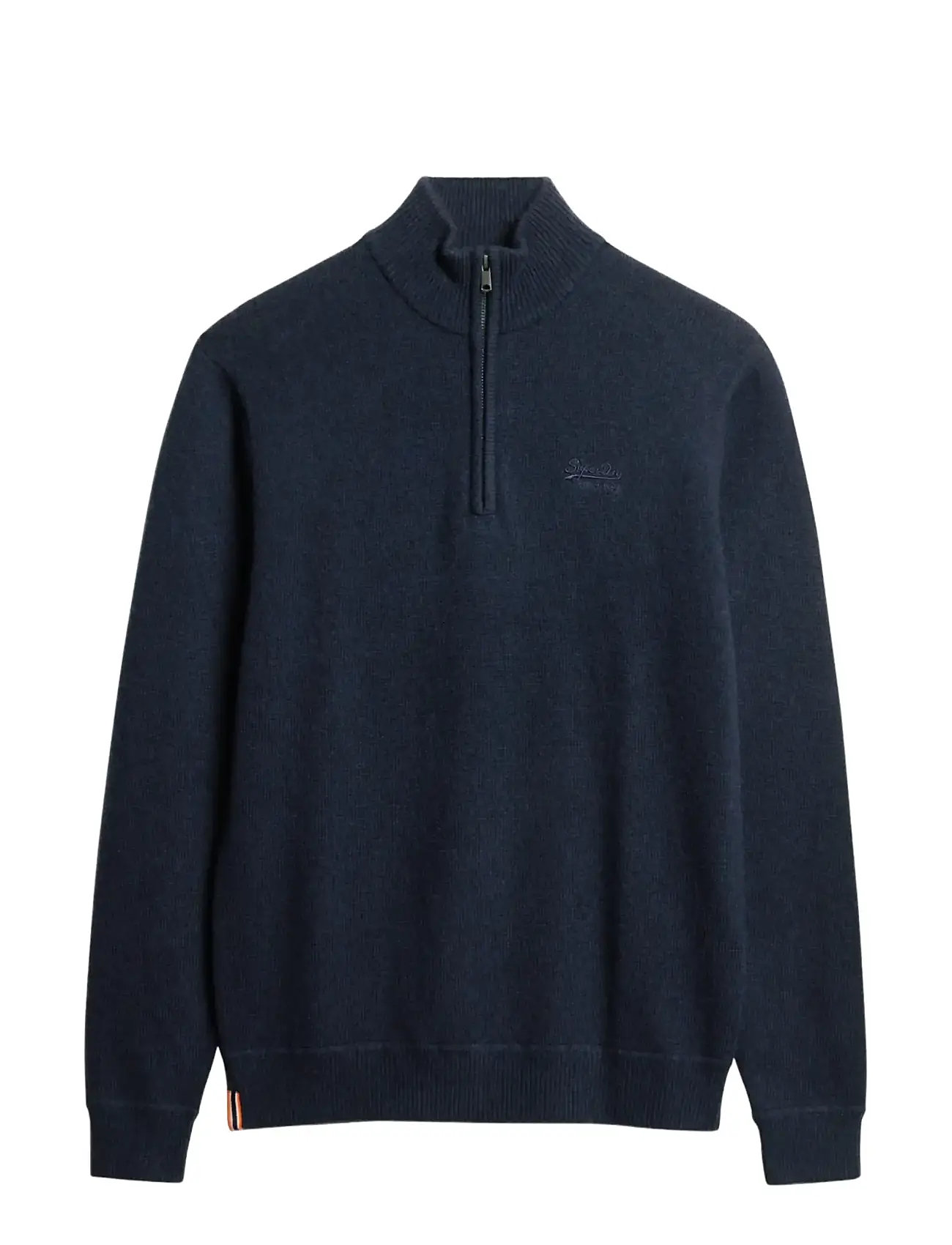 Essential Emb Knit Half Zip Navy Superdry