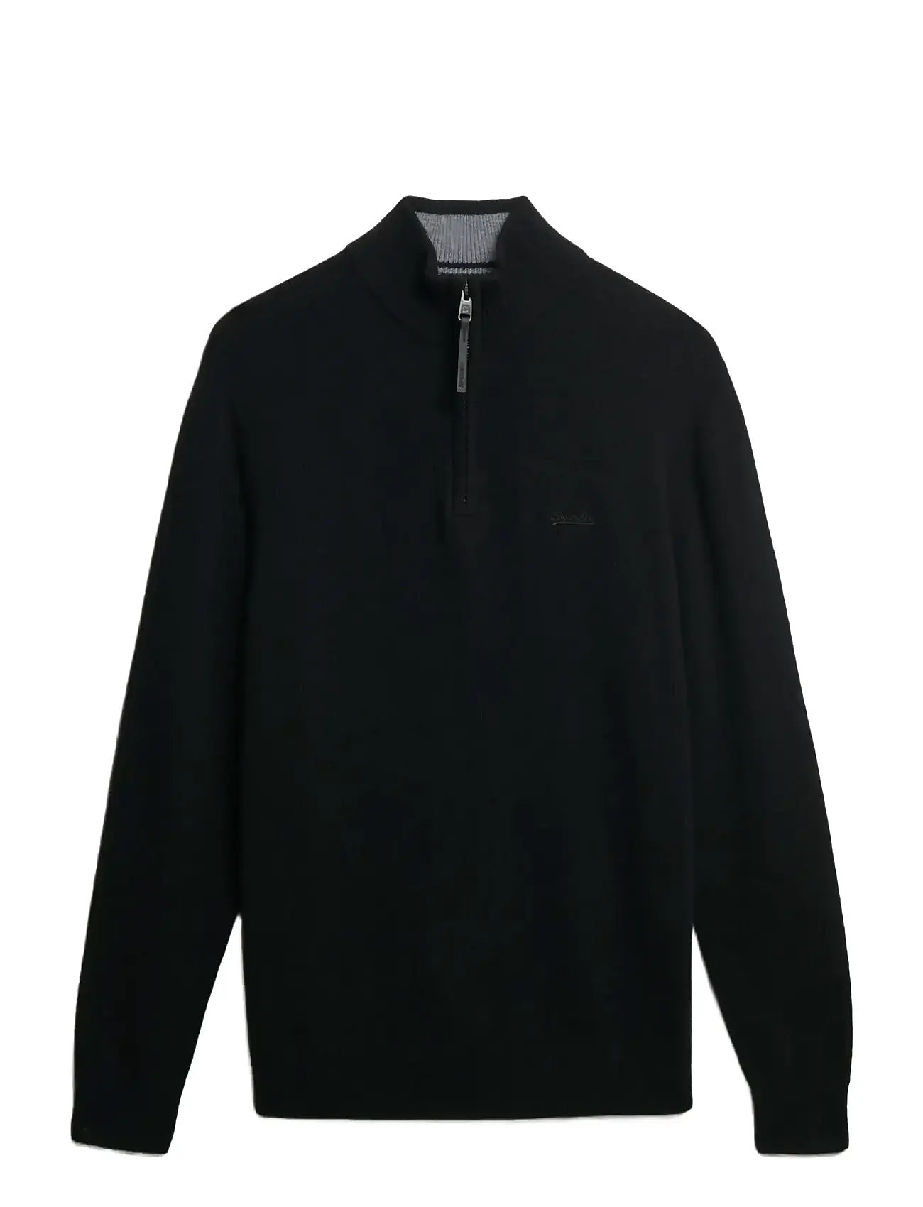 SUPERDRY Wolle Blend Half Zip Jumper Schwarz - M - Herren
