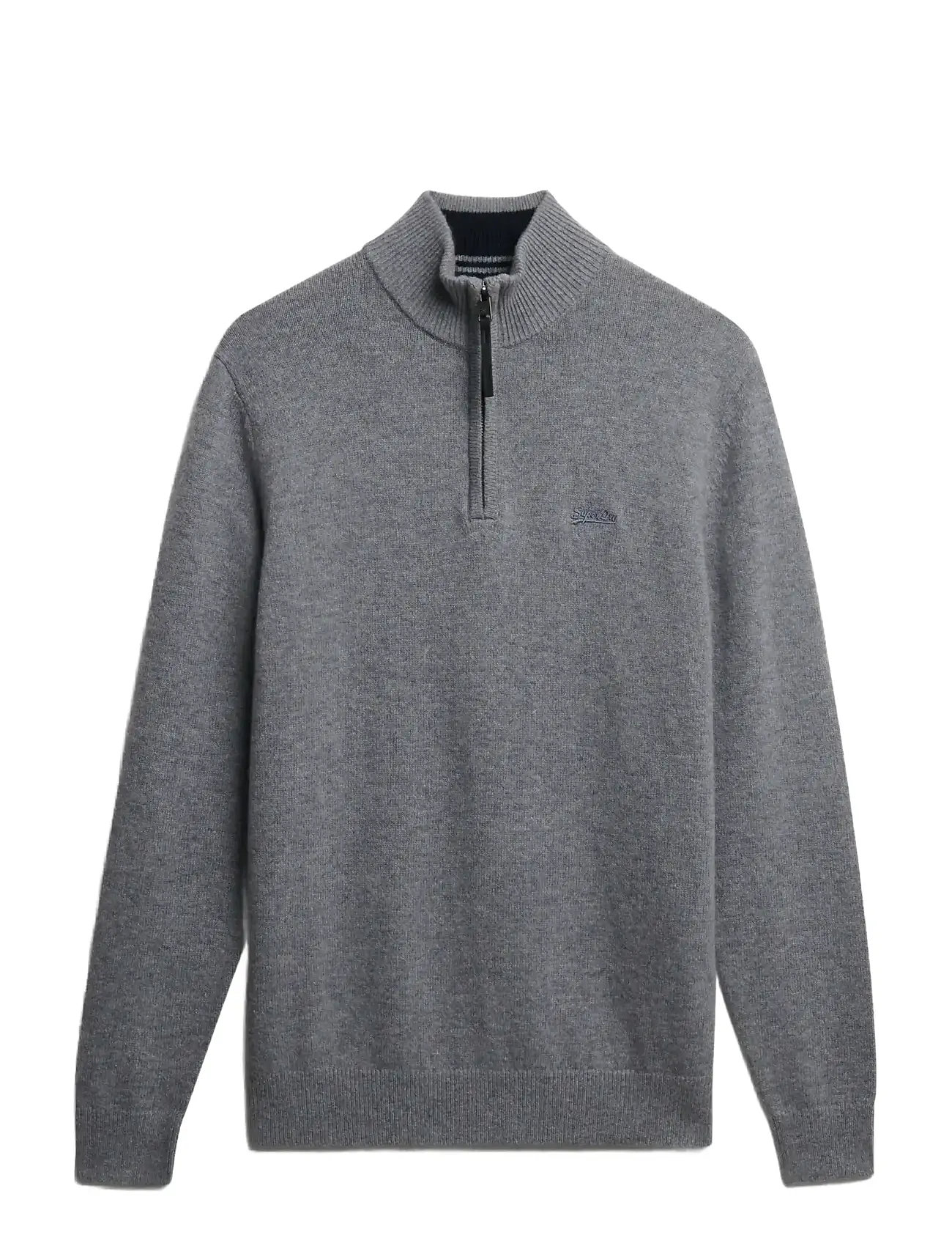 SUPERDRY Wolle Blend Half Zip Jumper Grau - L - Herren