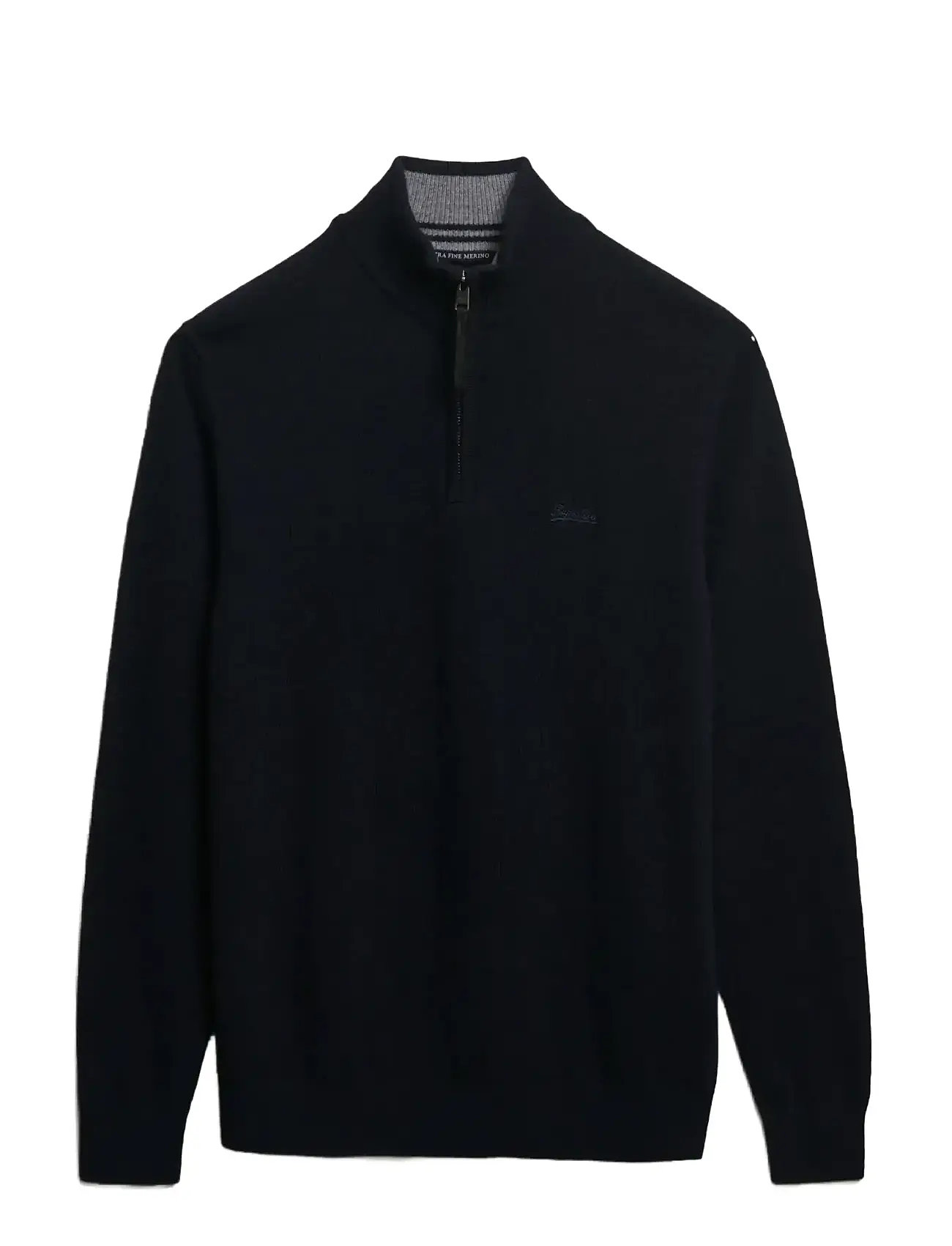 SUPERDRY Wolle Blend Half Zip Jumper Navy - M - Herren