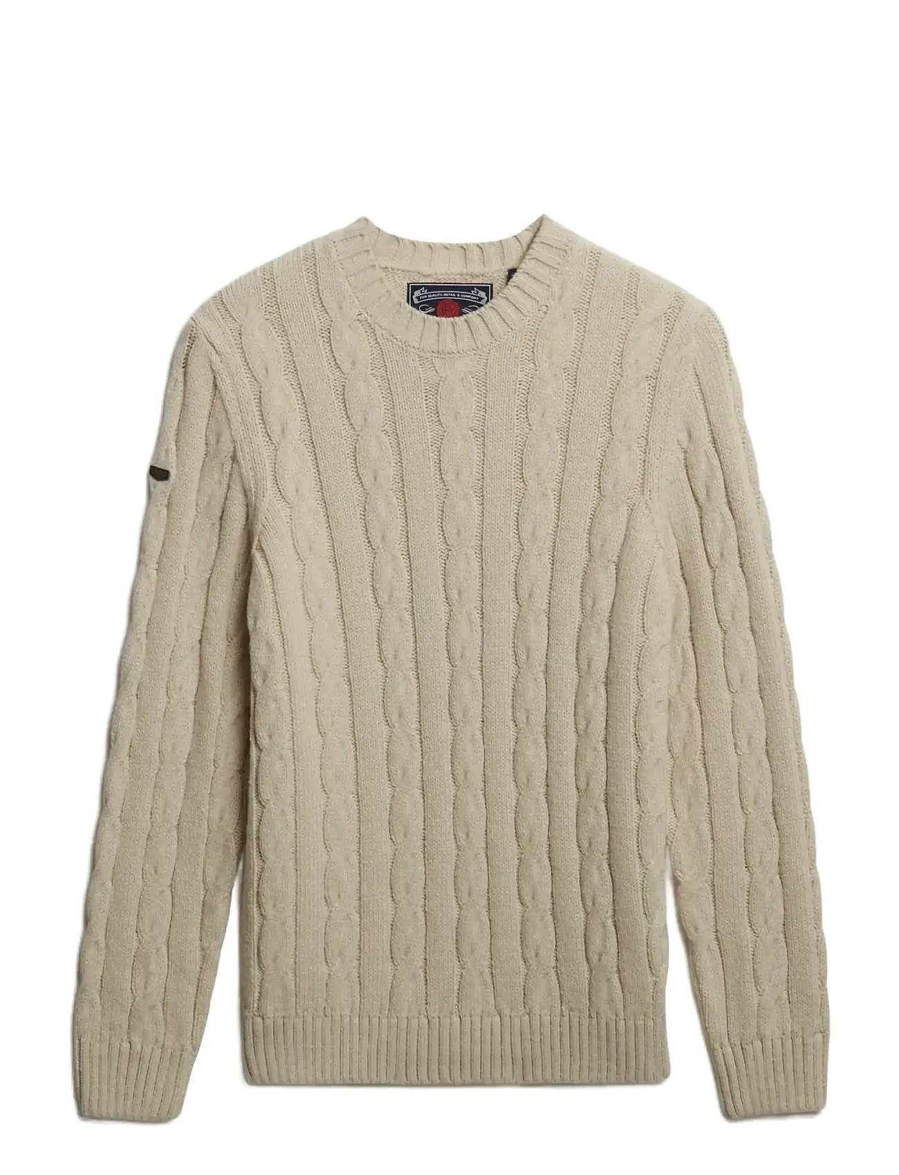 SUPERDRY Jacob Cable Jumper Cream - L - Herren