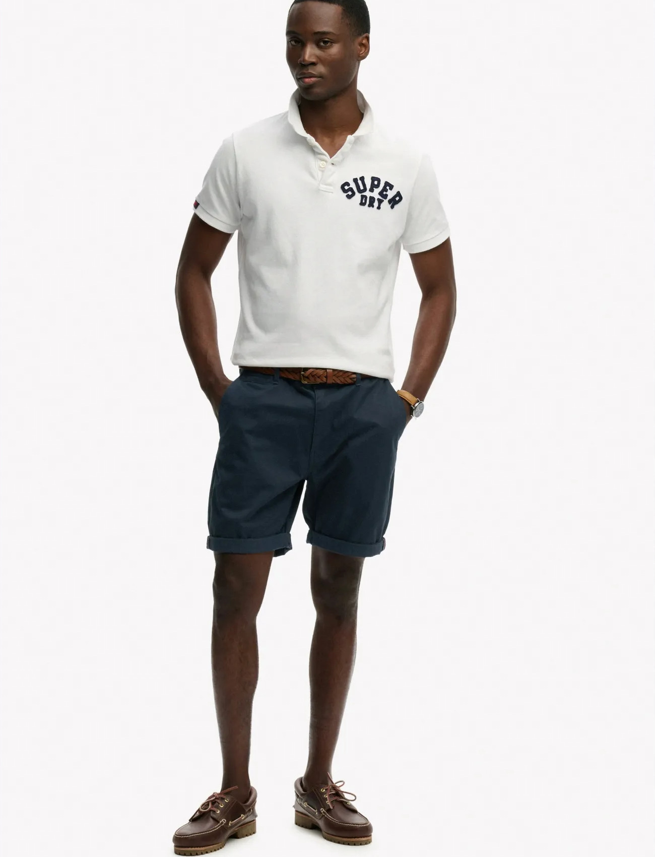 Superdry Premium Regular Chino Short, 36, Navy, Shorts > Chinoshorts, Herre