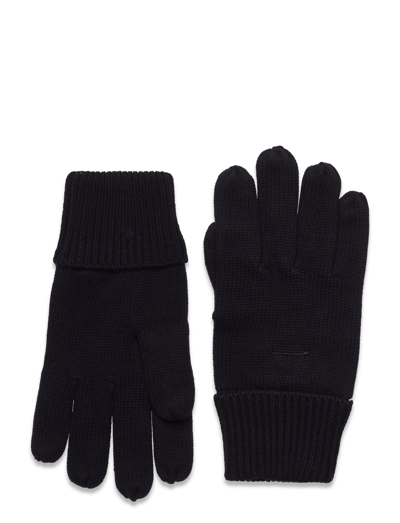 Superdry Knitted Logo Gloves Rich Charcoal Marl - Clothing from