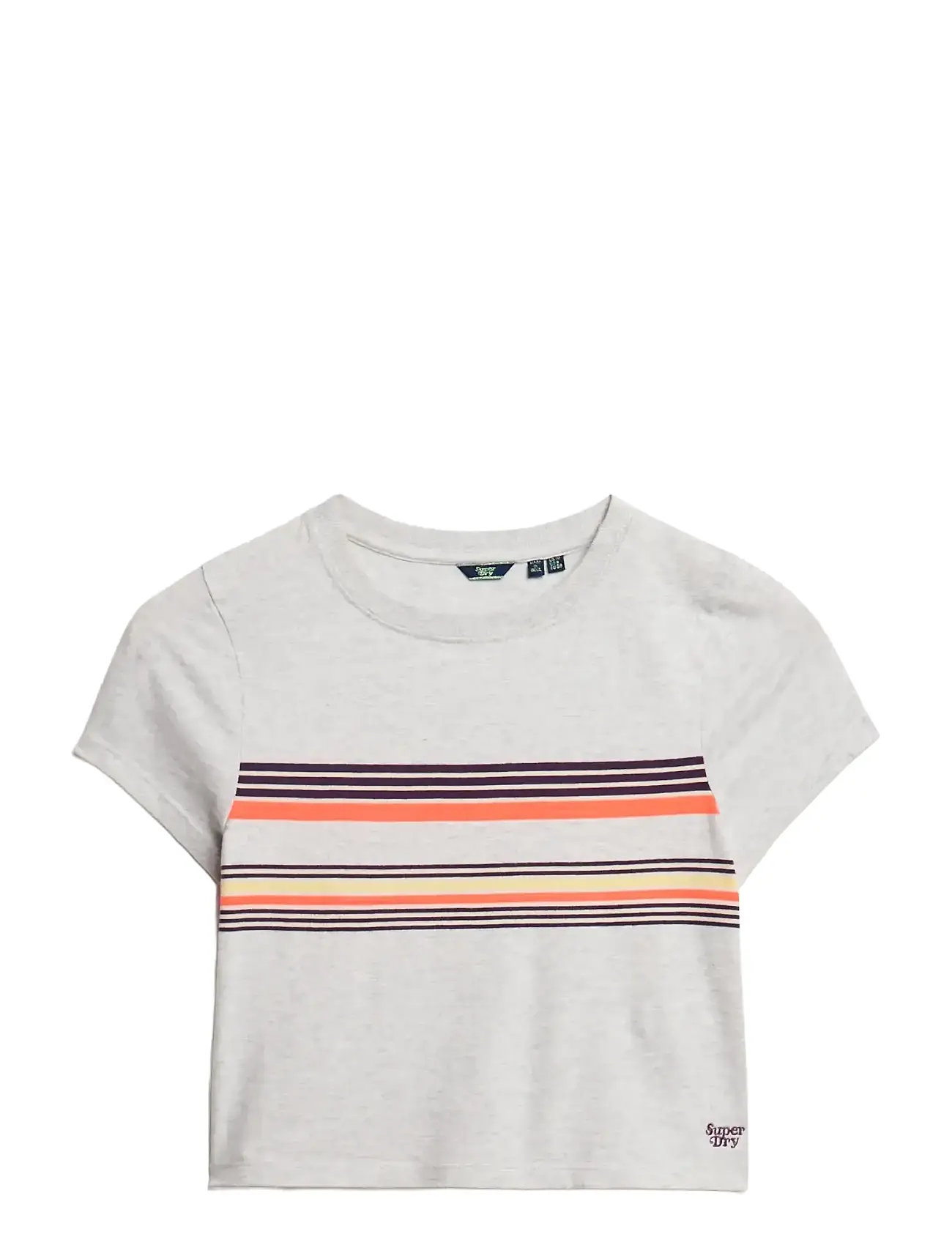 SUPERDRY Vintage Stripe Crop Tee Grau - 10 - Damen