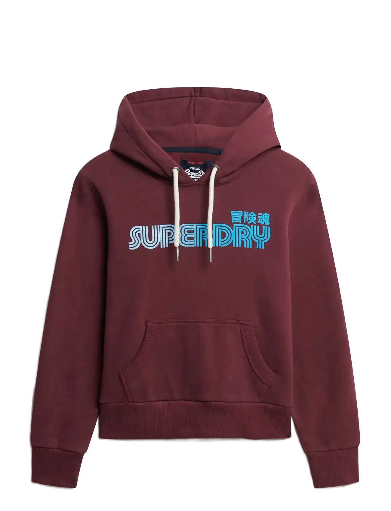 SUPERDRY Faded Core Hood Burgundy - 14 - Damen