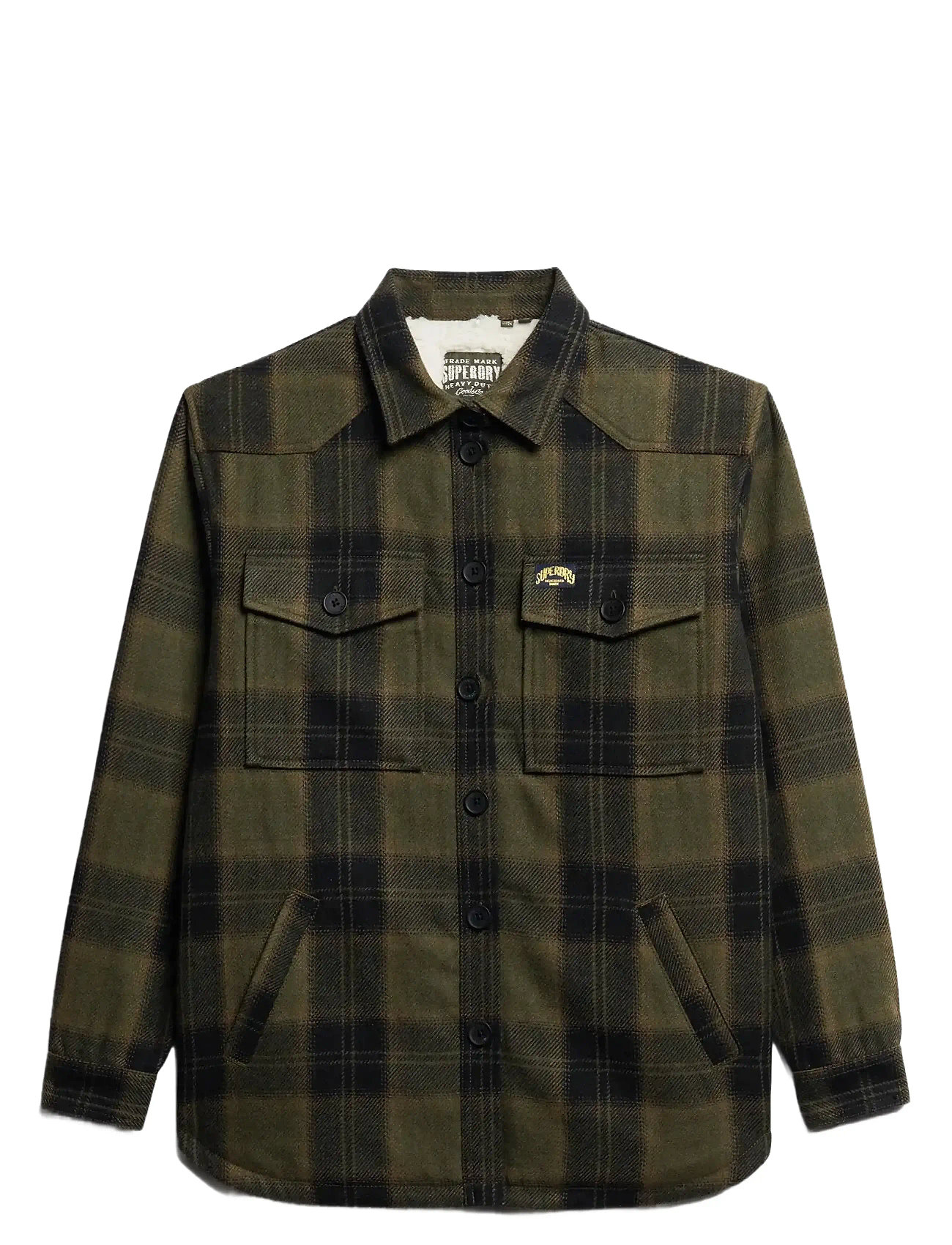 SUPERDRY Borg Check Overshirt Grün - 14 - Damen