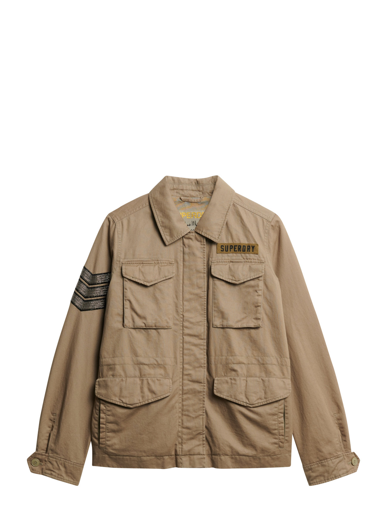 Embellished M65 Military Jkt Outerwear Jackets Utility Jackets Khaki Green Superdry
