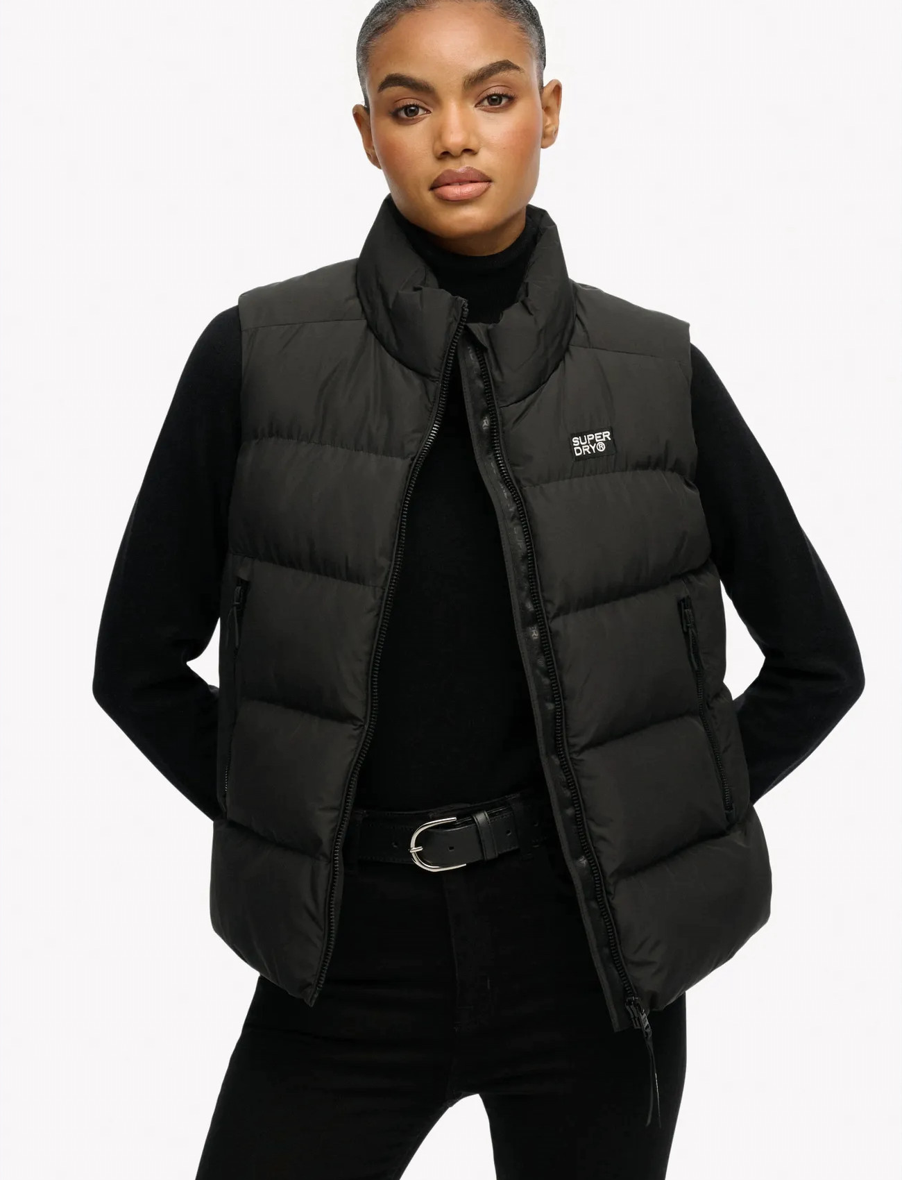 Superdry Sports Puffer Gilet, M, Black, Veste > Vatterede Veste, Dame
