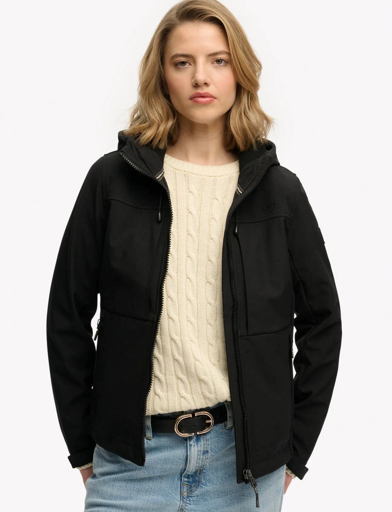 Superdry Hooded Classic Trekker Jacket, 14, Black, Sport Jackets > Sport Outdoor Jackets, Dame