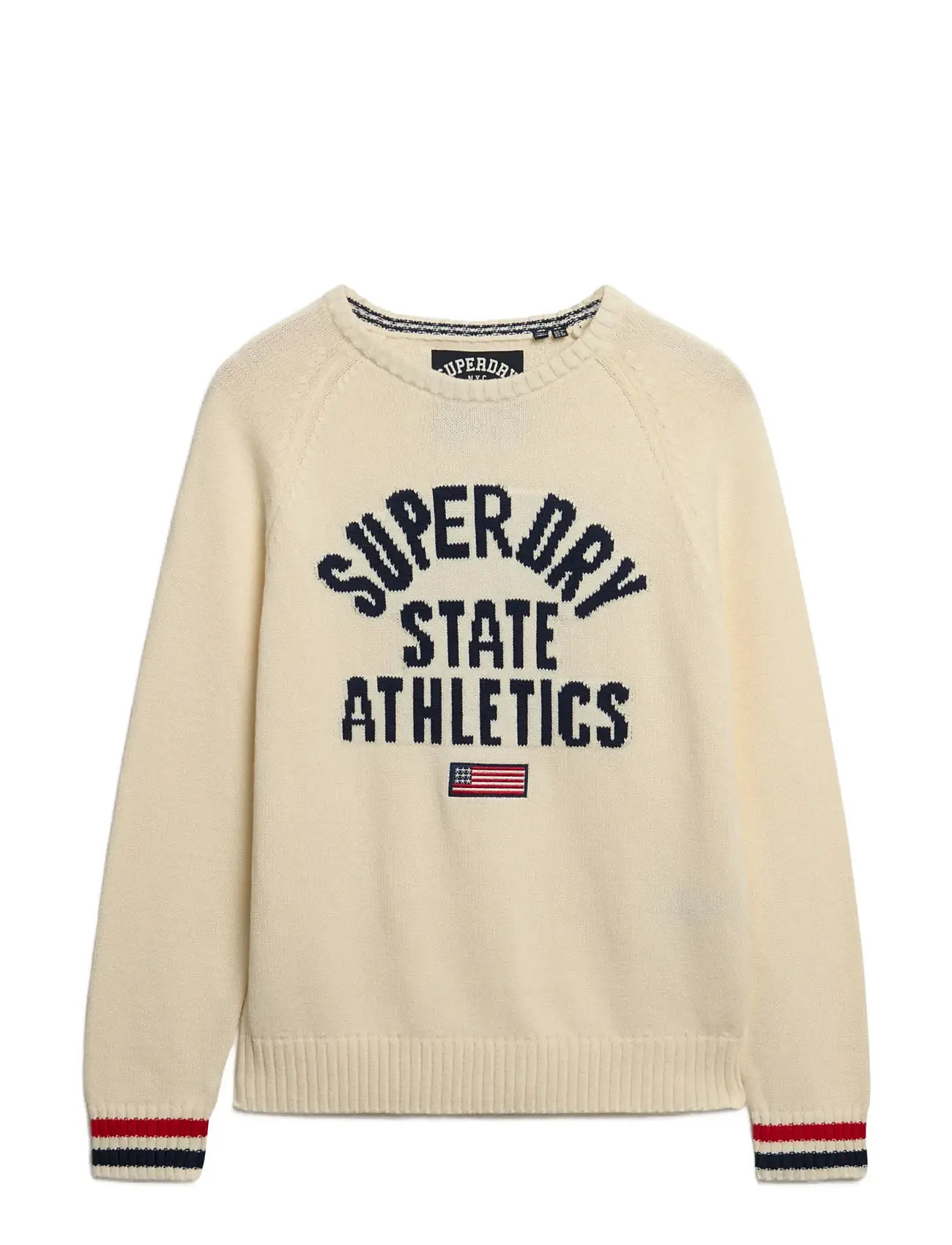 SUPERDRY Slouchy Intarsia Graphic Knit Cream - XL - Damen