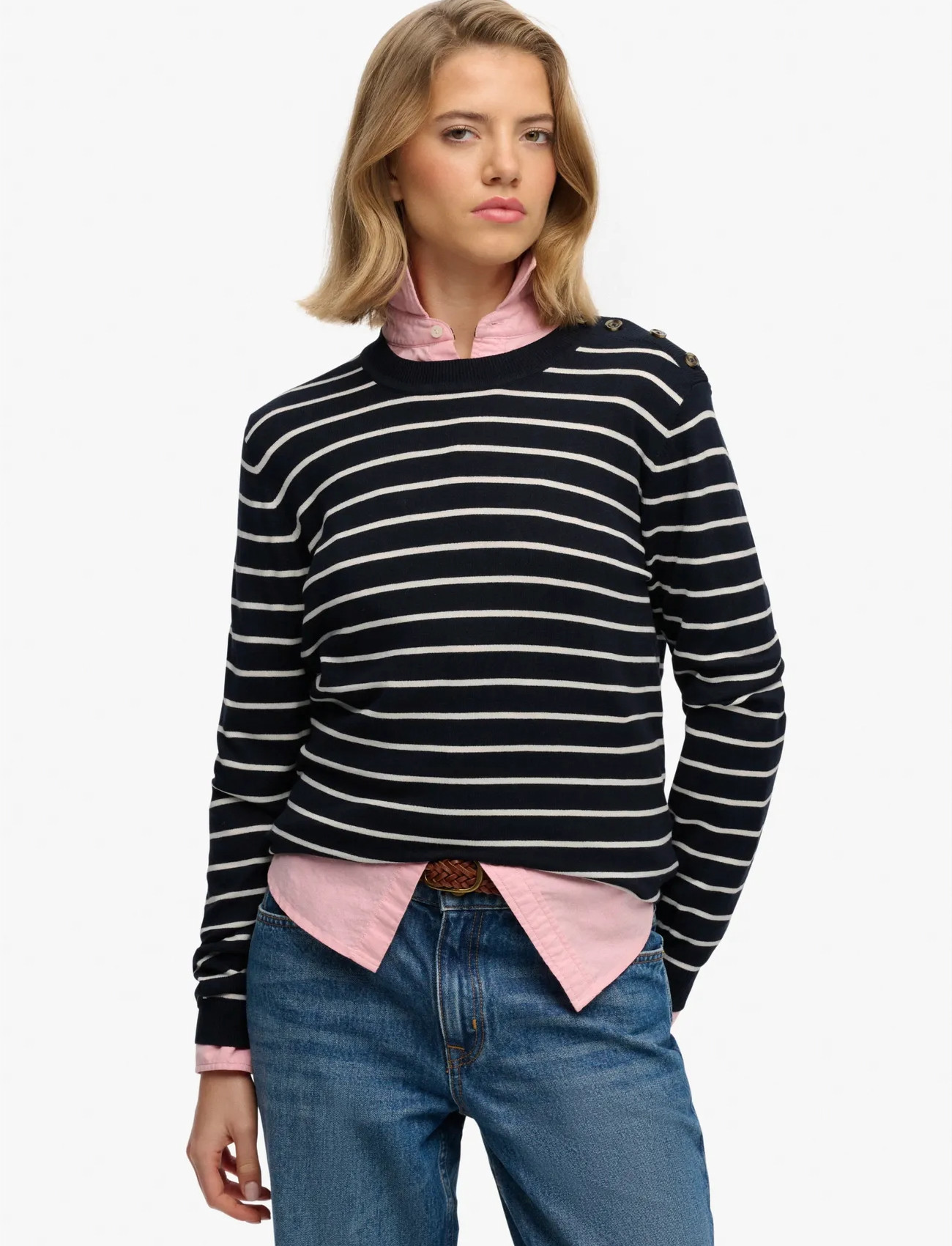 Superdry Lw Essential Jumper, 16, Navy, Strik > Trøjer, Dame