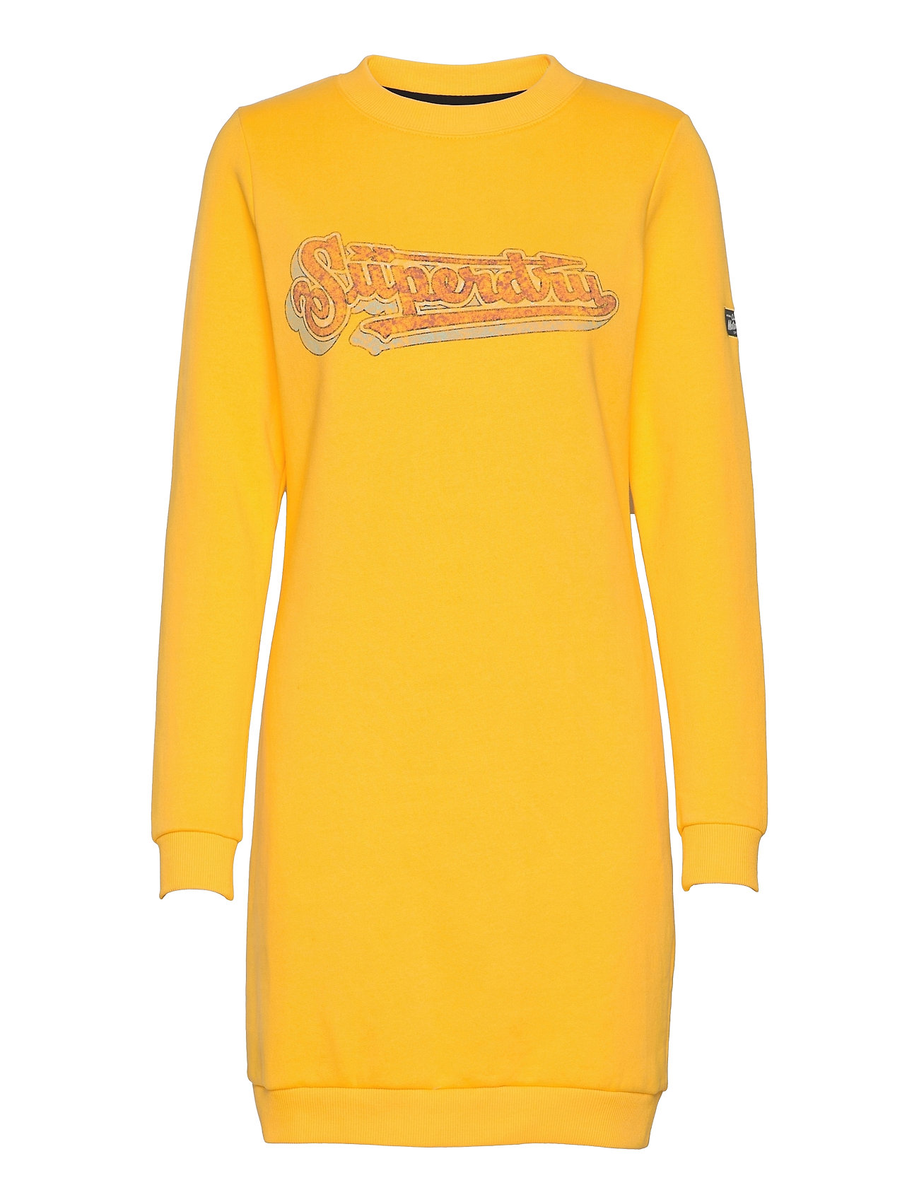 Graphic Sweat Dress Polvipituinen Mekko Keltainen Superdry
