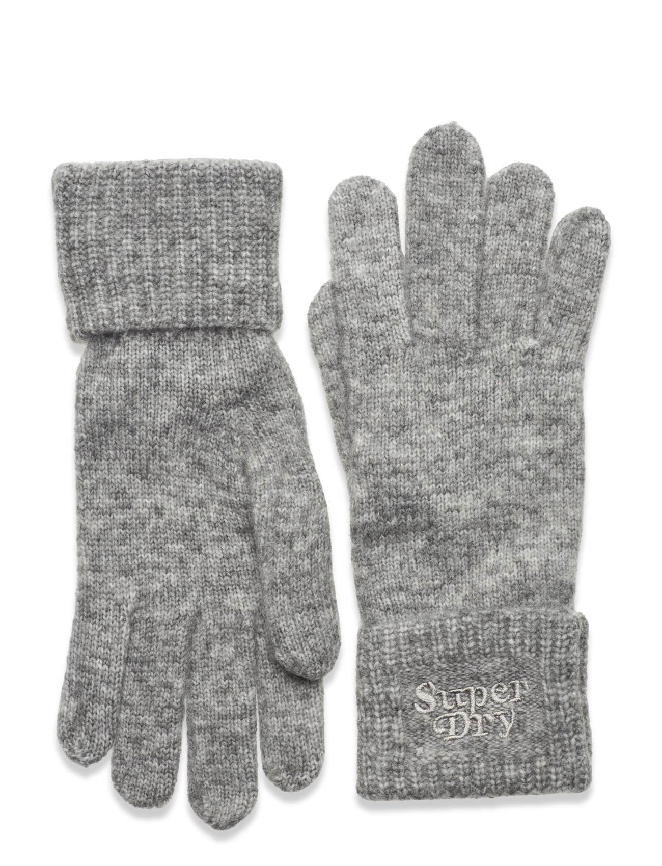 Rib Knit Glove Accessories Gloves Finger Gloves Grey Superdry
