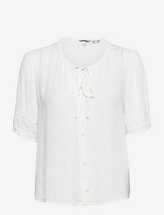 VINTAGE S/S BRODERIE TOP - short-sleeved blouses - optic