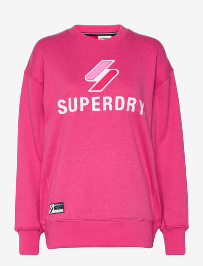 SUPERDRY CODE LOGO APQ OS CREW - sweatshirts - hot pink marl