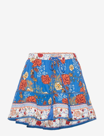 VINTAGE EMBELLISHED MINI SKIRT - short skirts - blue floral