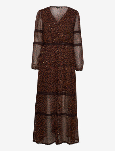 Woven Maxi Dress - aftenkjoler - leopard print